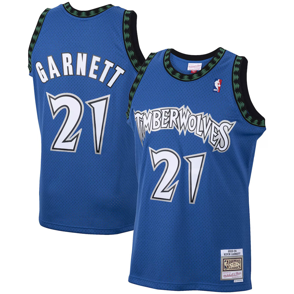 Kevin Garnett Minnesota Timberwolves 2003/04 Hardwood Classics Jersey - Blue