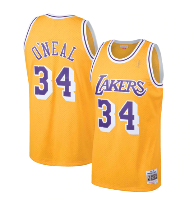 Los Angeles Lakers Shaquille O'Neal Gold 1996-97 Hardwood Classics Swingman Jersey