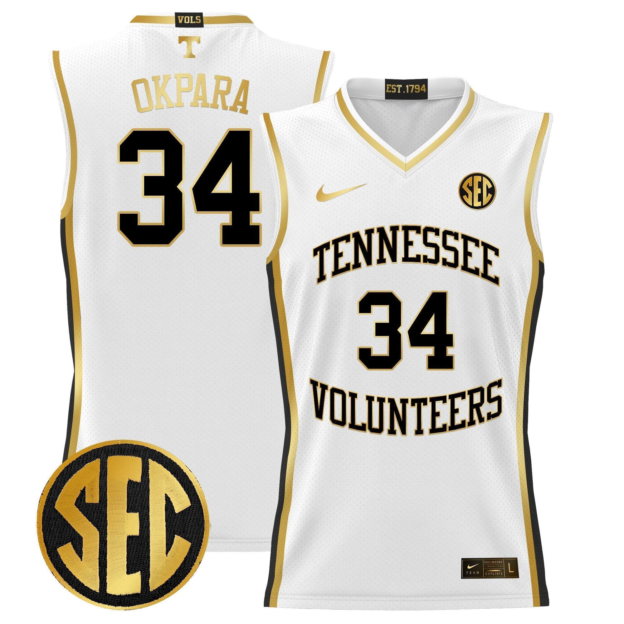 TENN 2024 Lightweight Basketball Jersey - Stitched