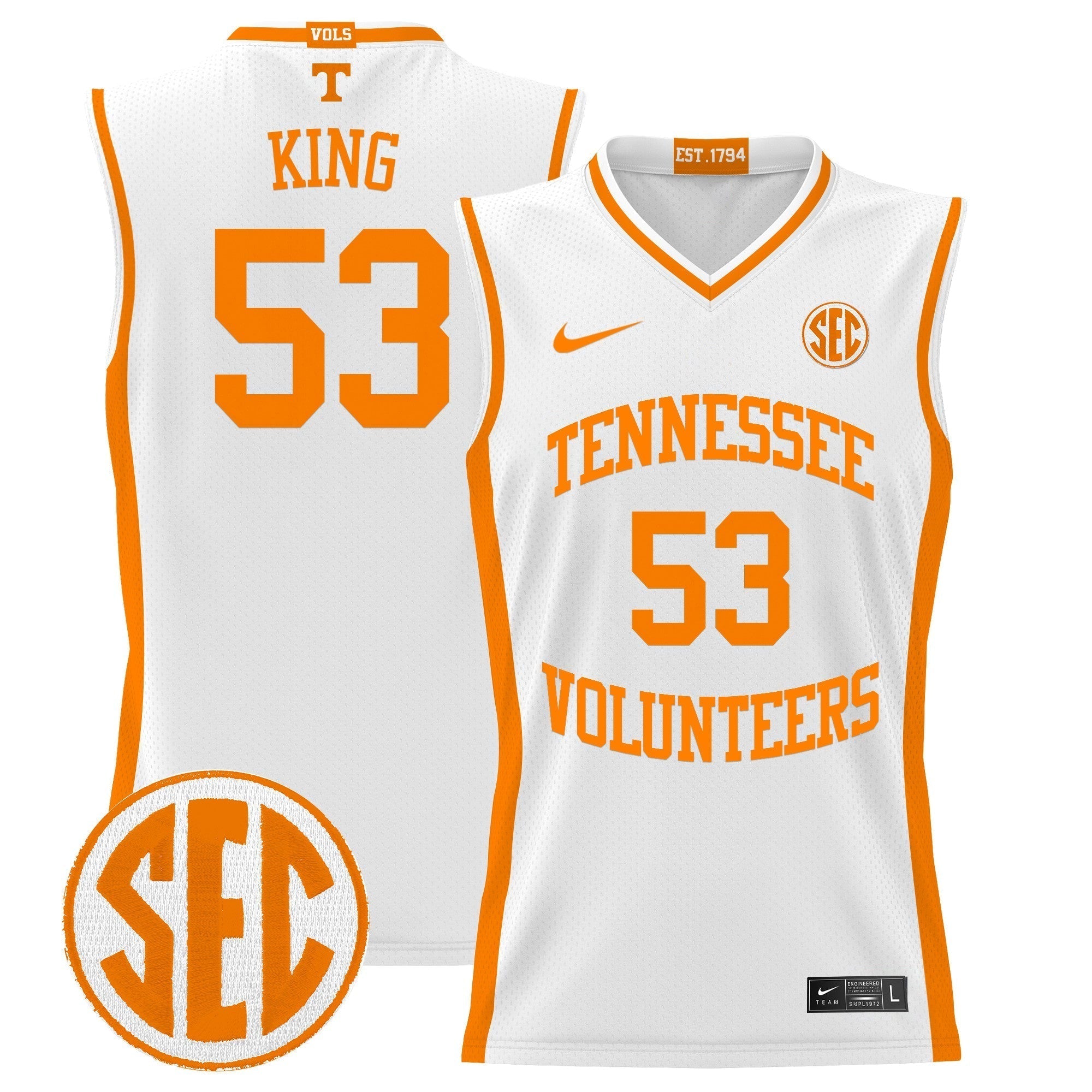TENN 2024 Lightweight Basketball Jersey - Stitched