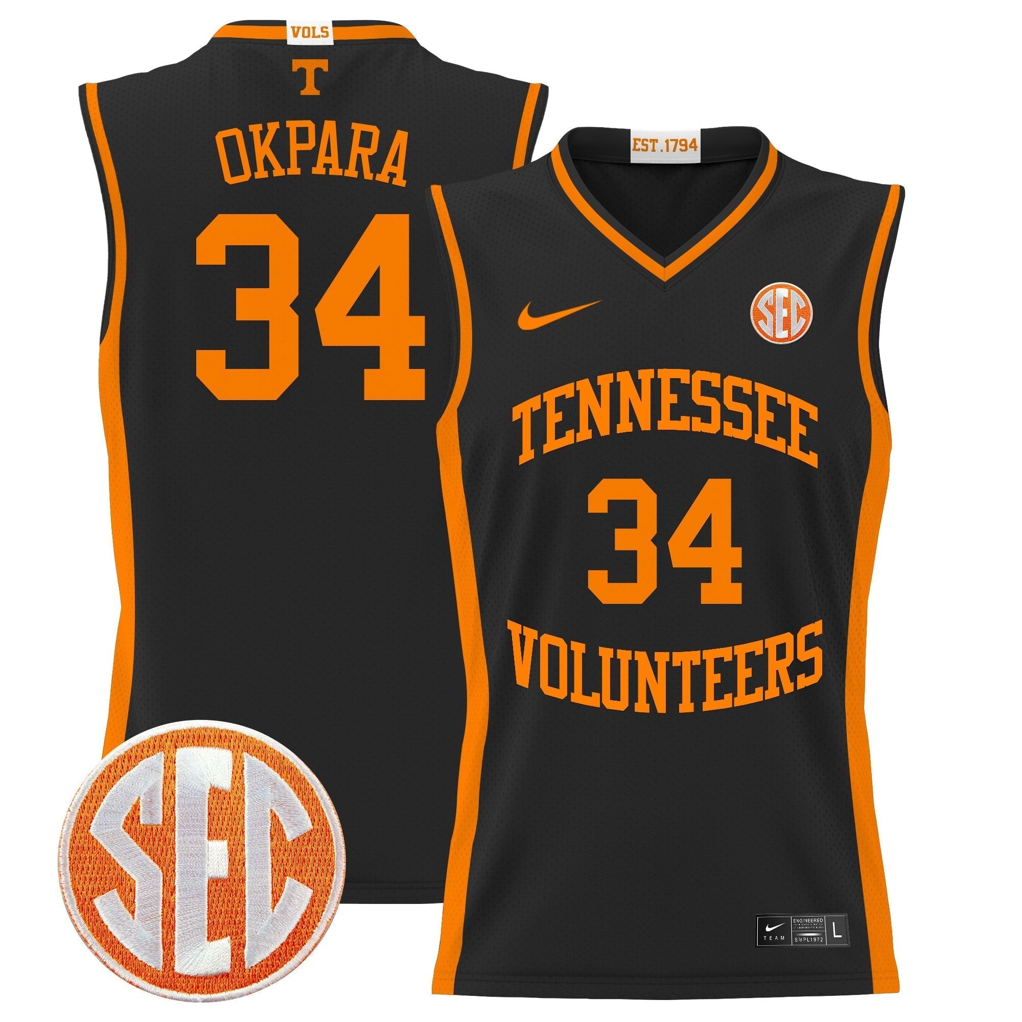 TENN 2024 Lightweight Basketball Jersey - Stitched