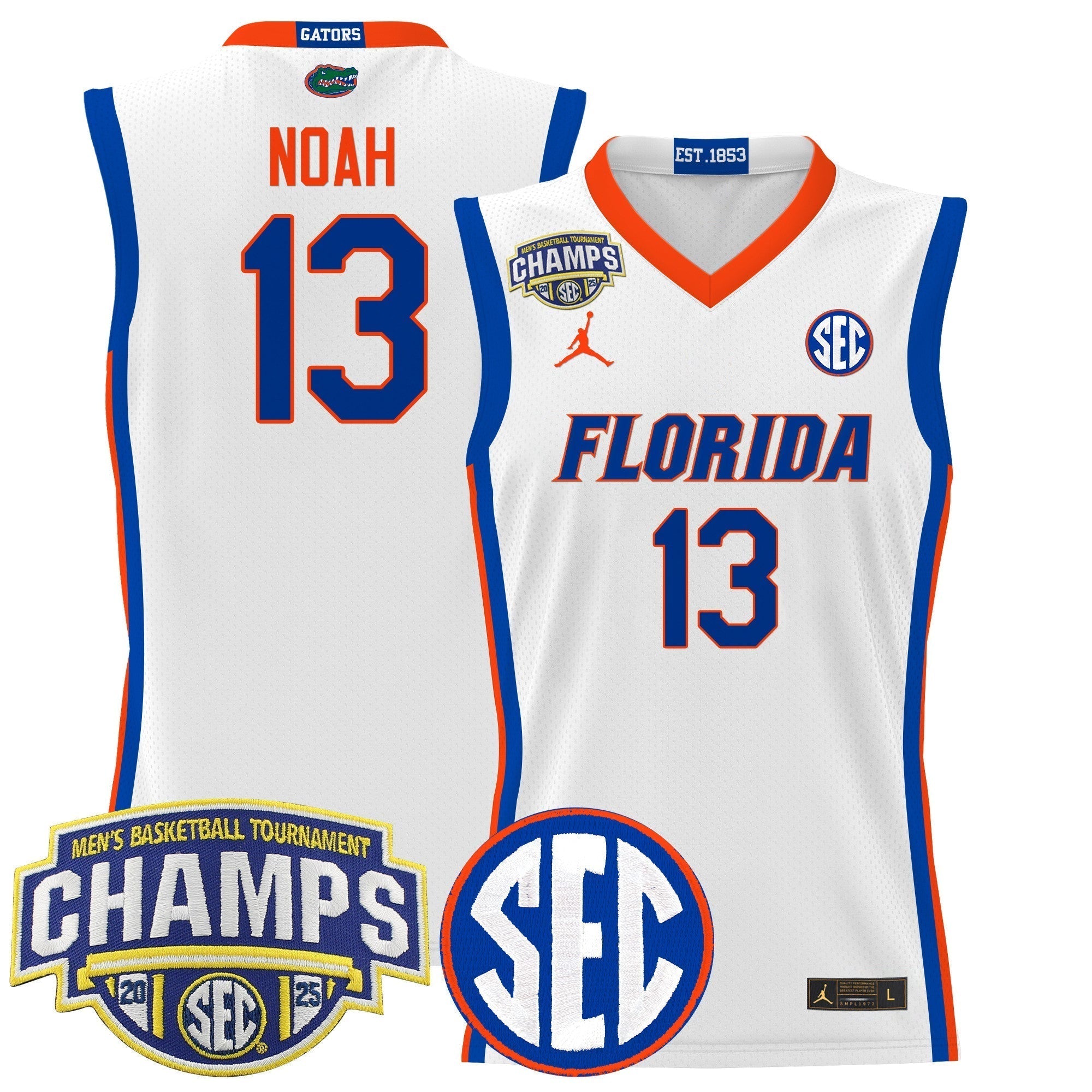 UF 2025 SEC Conference Tournament Champions Basketball Jersey - Stitched