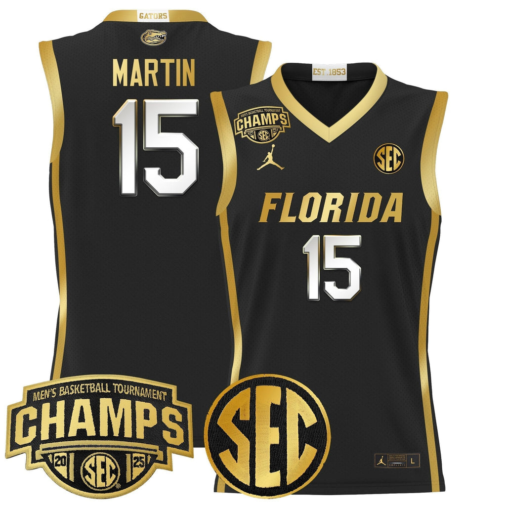 UF 2025 SEC Conference Tournament Champions Basketball Jersey - Stitched
