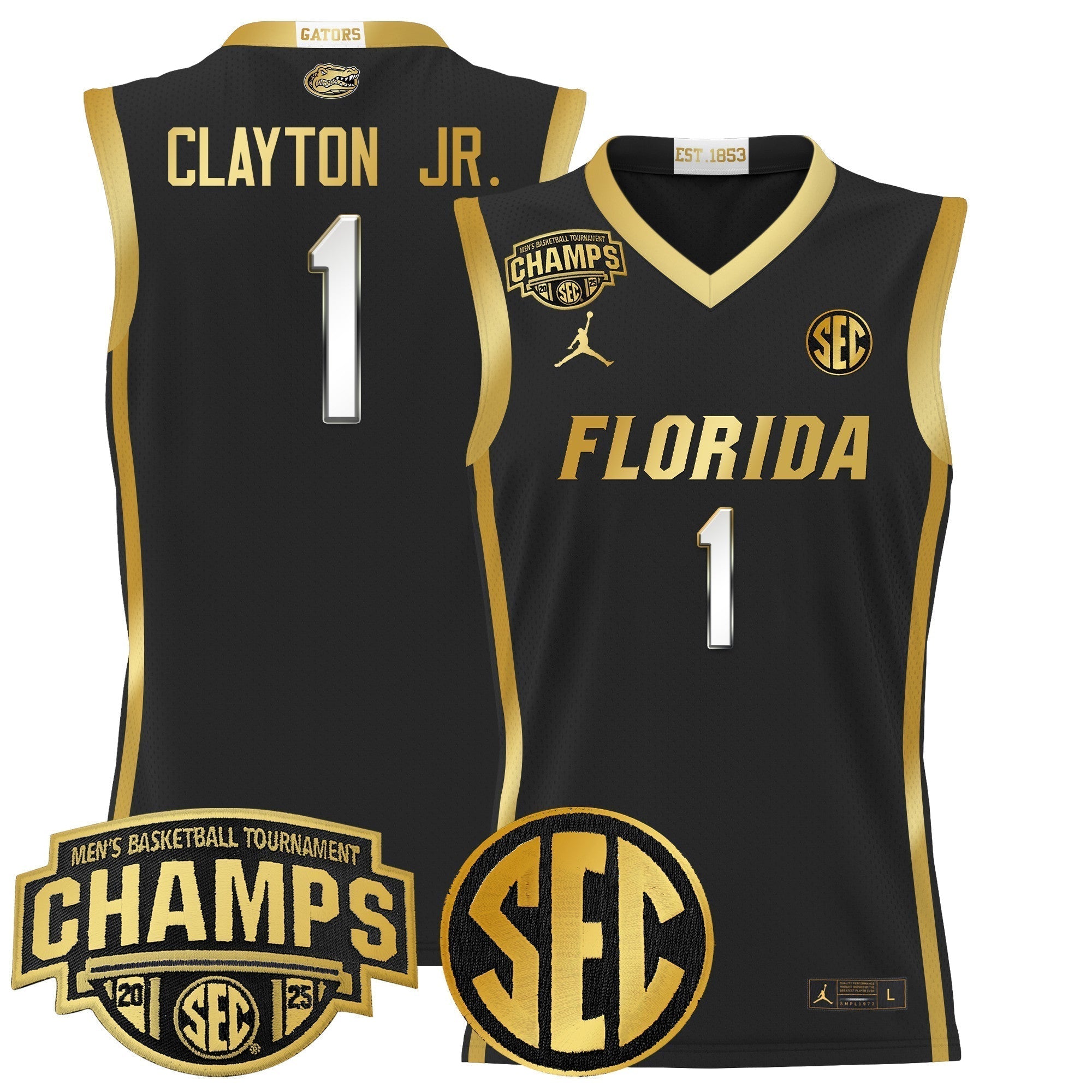UF 2025 SEC Conference Tournament Champions Basketball Jersey - Stitched