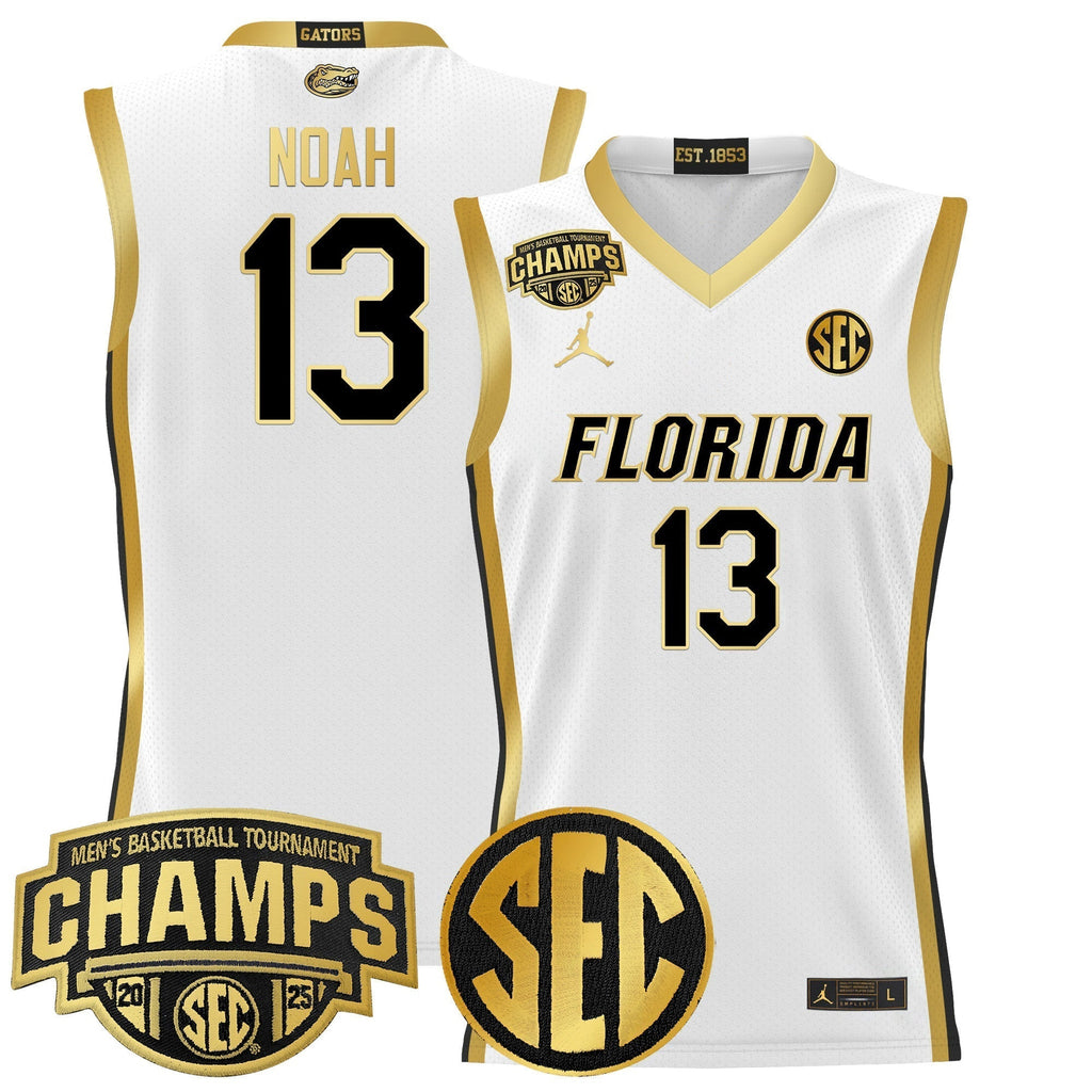 UF 2025 SEC Conference Tournament Champions Basketball Jersey - Stitched