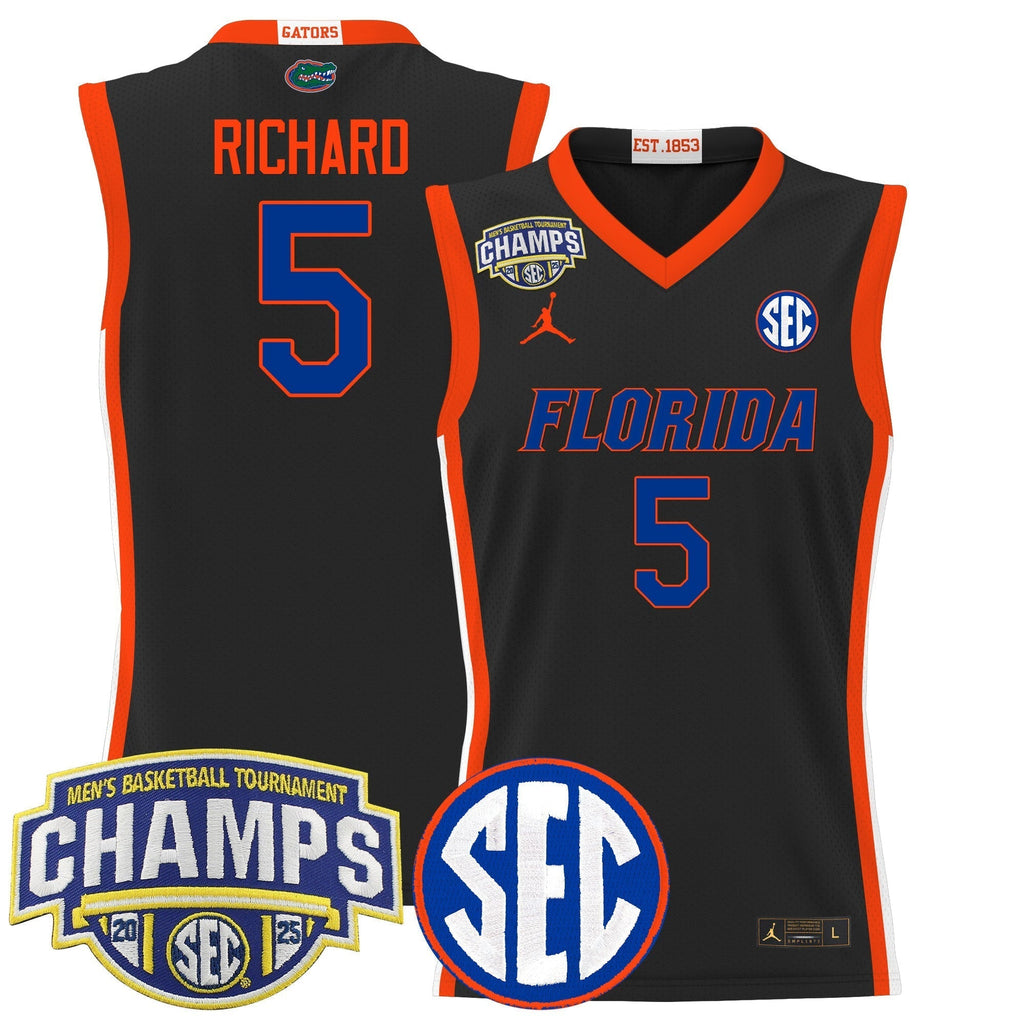 UF 2025 SEC Conference Tournament Champions Basketball Jersey - Stitched