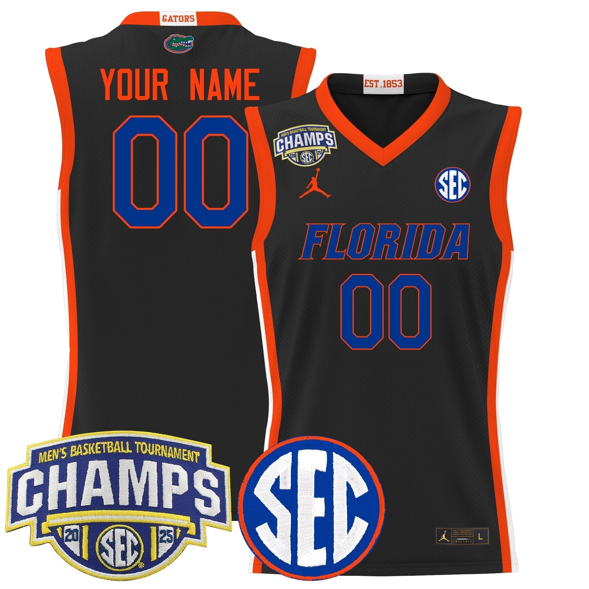 UF 2025 SEC Conference Tournament Champions Basketball Custom Jersey - Stitched