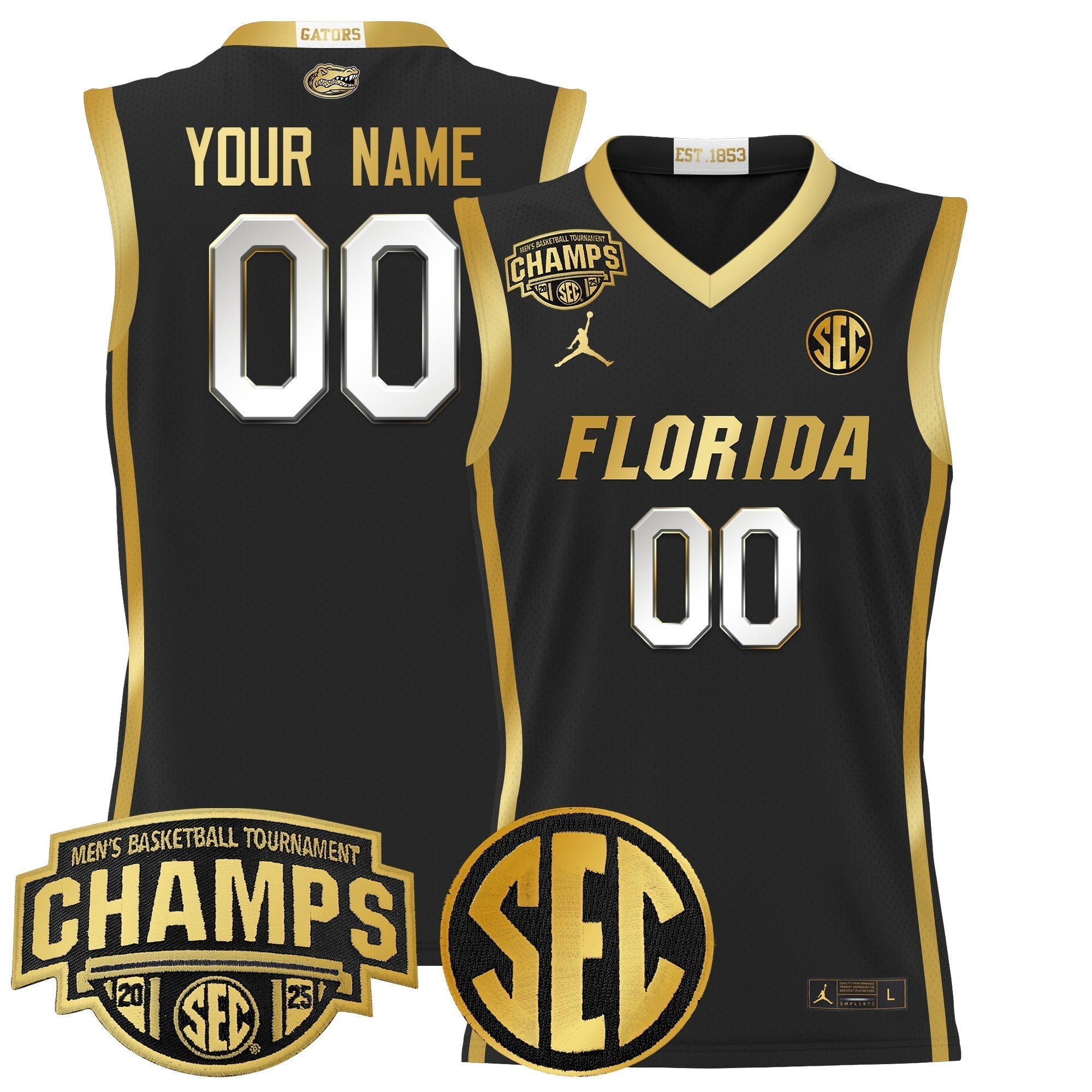 UF 2025 SEC Conference Tournament Champions Basketball Custom Jersey - Stitched