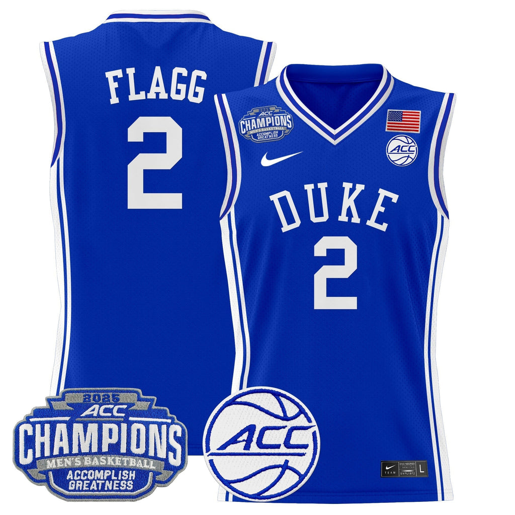 DUKE 2025 ACC Conference Tournament Champions Basketball Jersey - Stitched