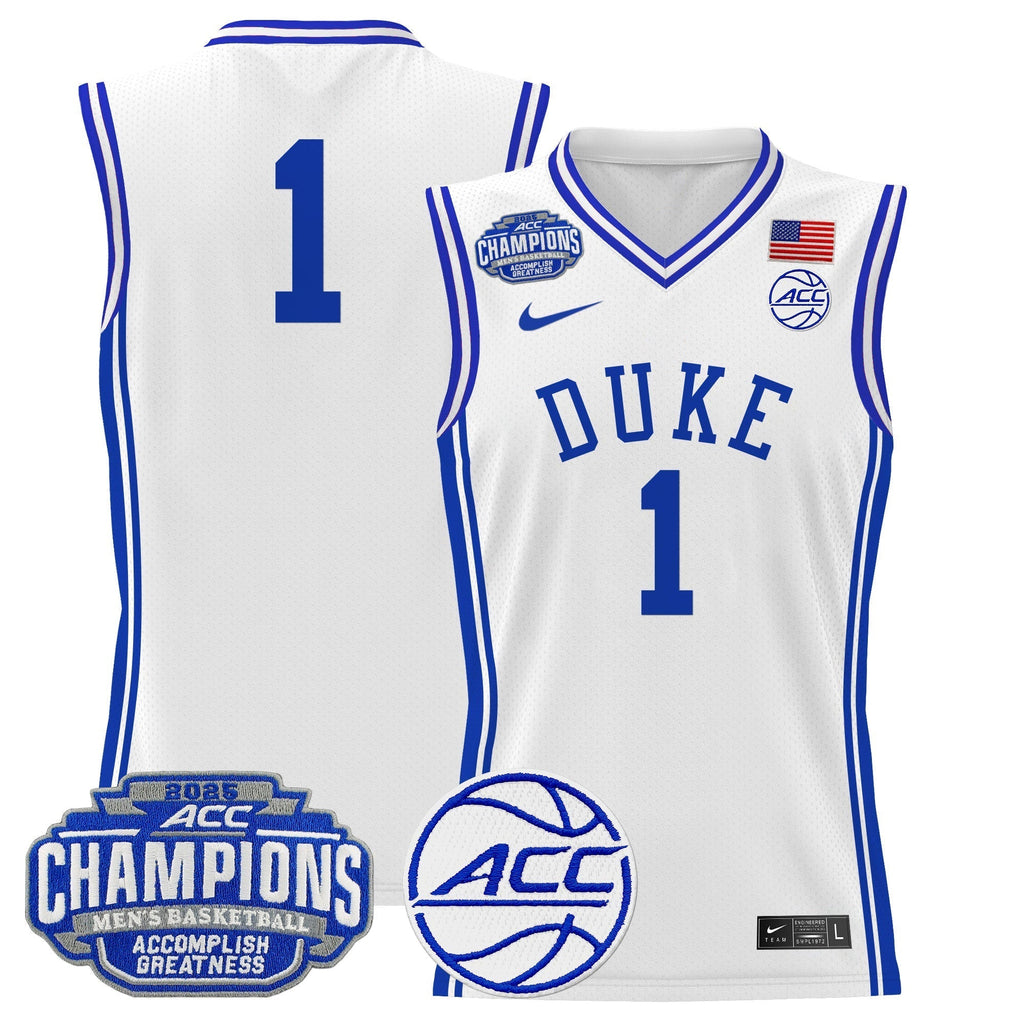 DUKE 2025 ACC Conference Tournament Champions Basketball Jersey - Stitched