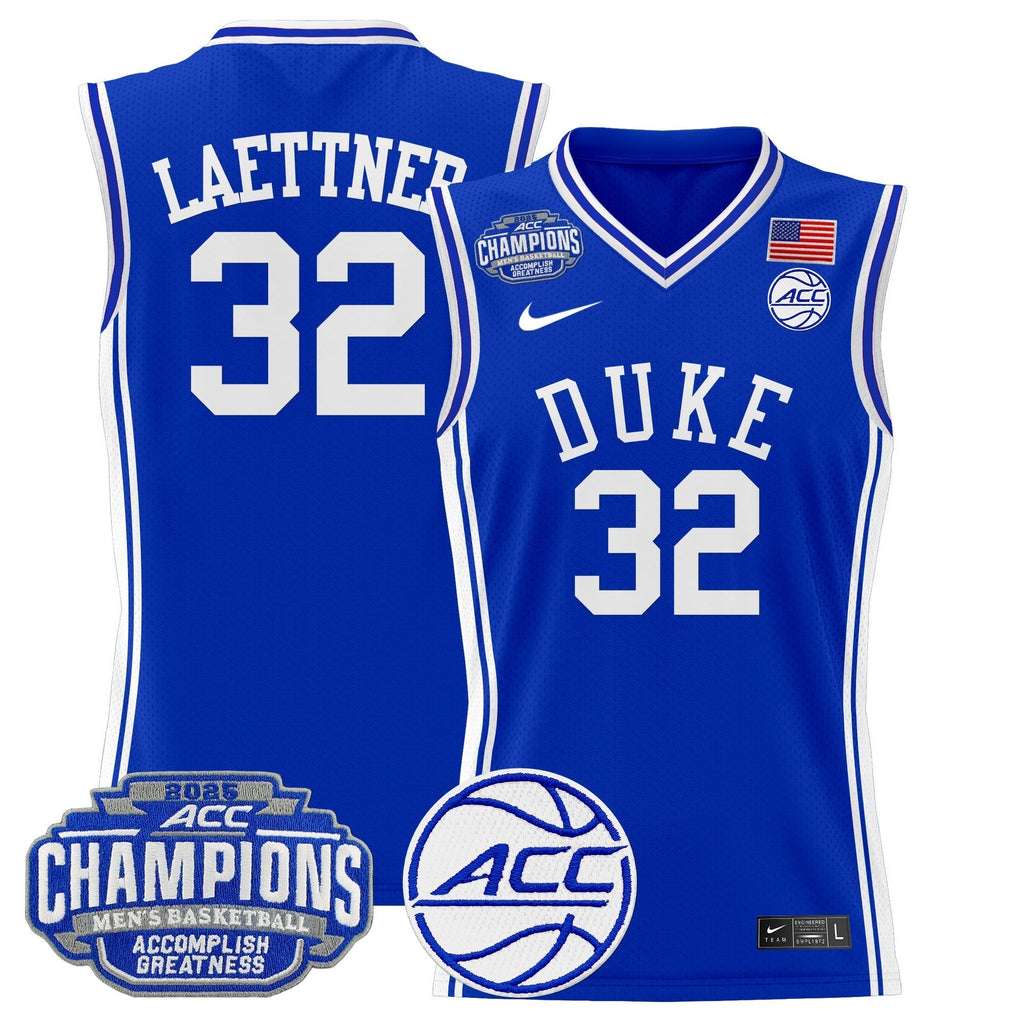 DUKE 2025 ACC Conference Tournament Champions Basketball Jersey - Stitched