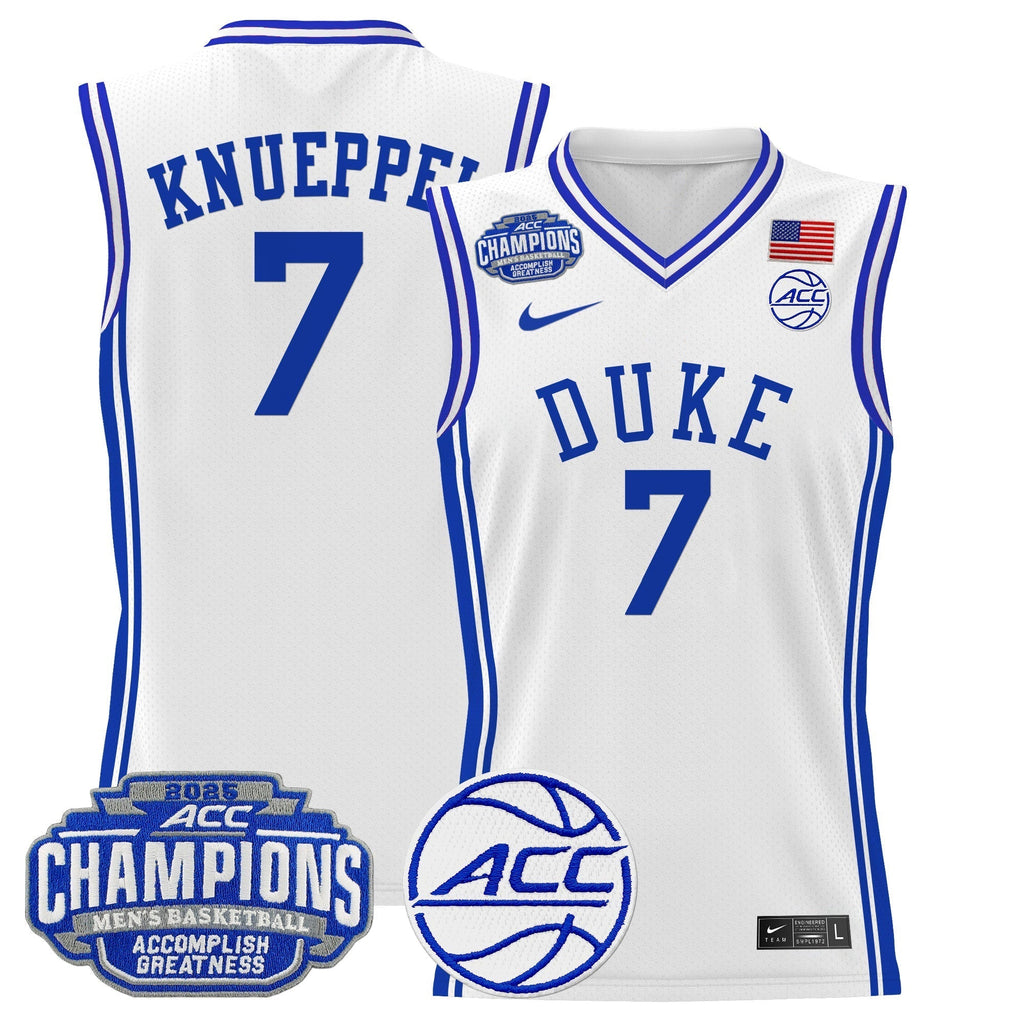 DUKE 2025 ACC Conference Tournament Champions Basketball Jersey - Stitched
