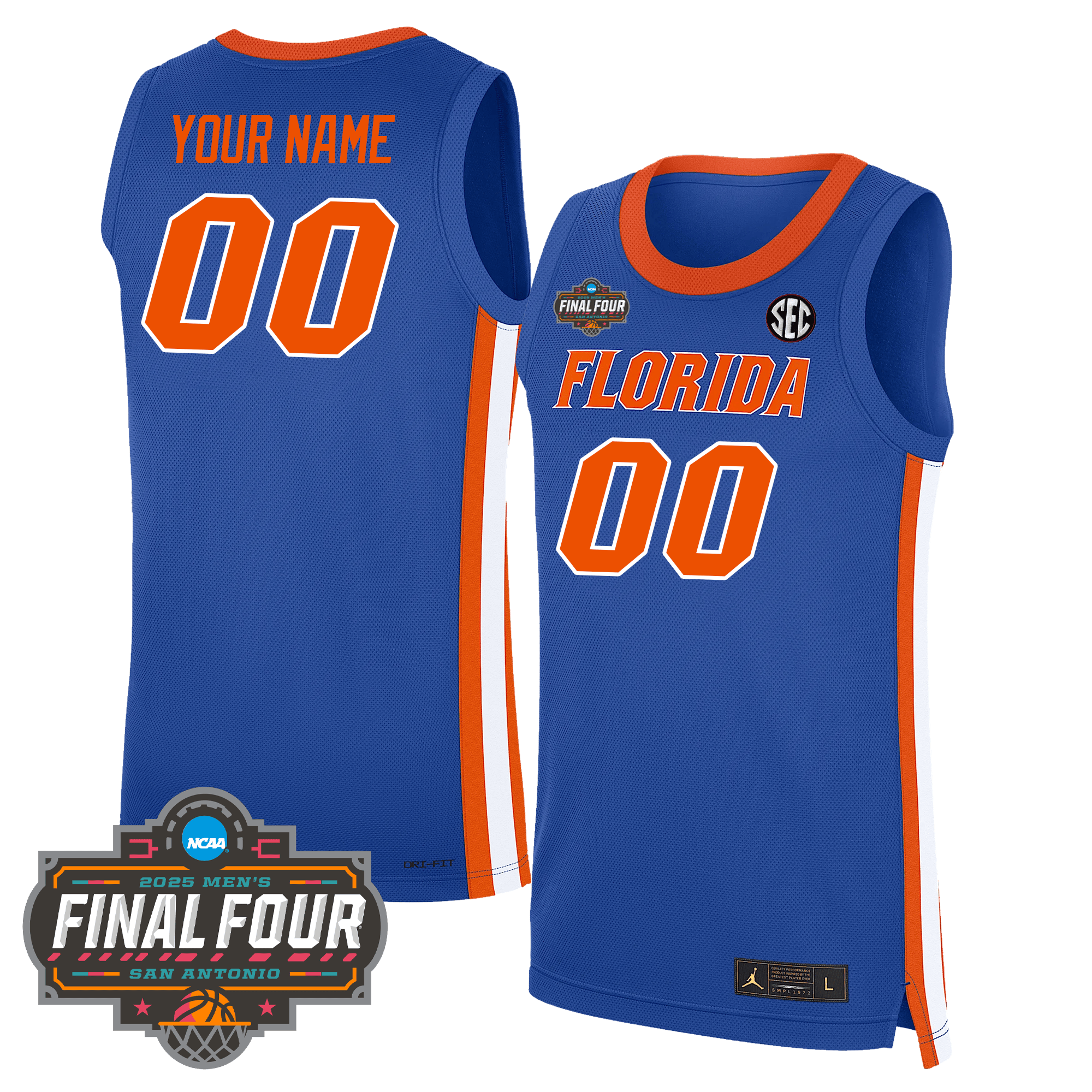 Custom UF Basketball 24/25 Jersey - Final Four Patch
