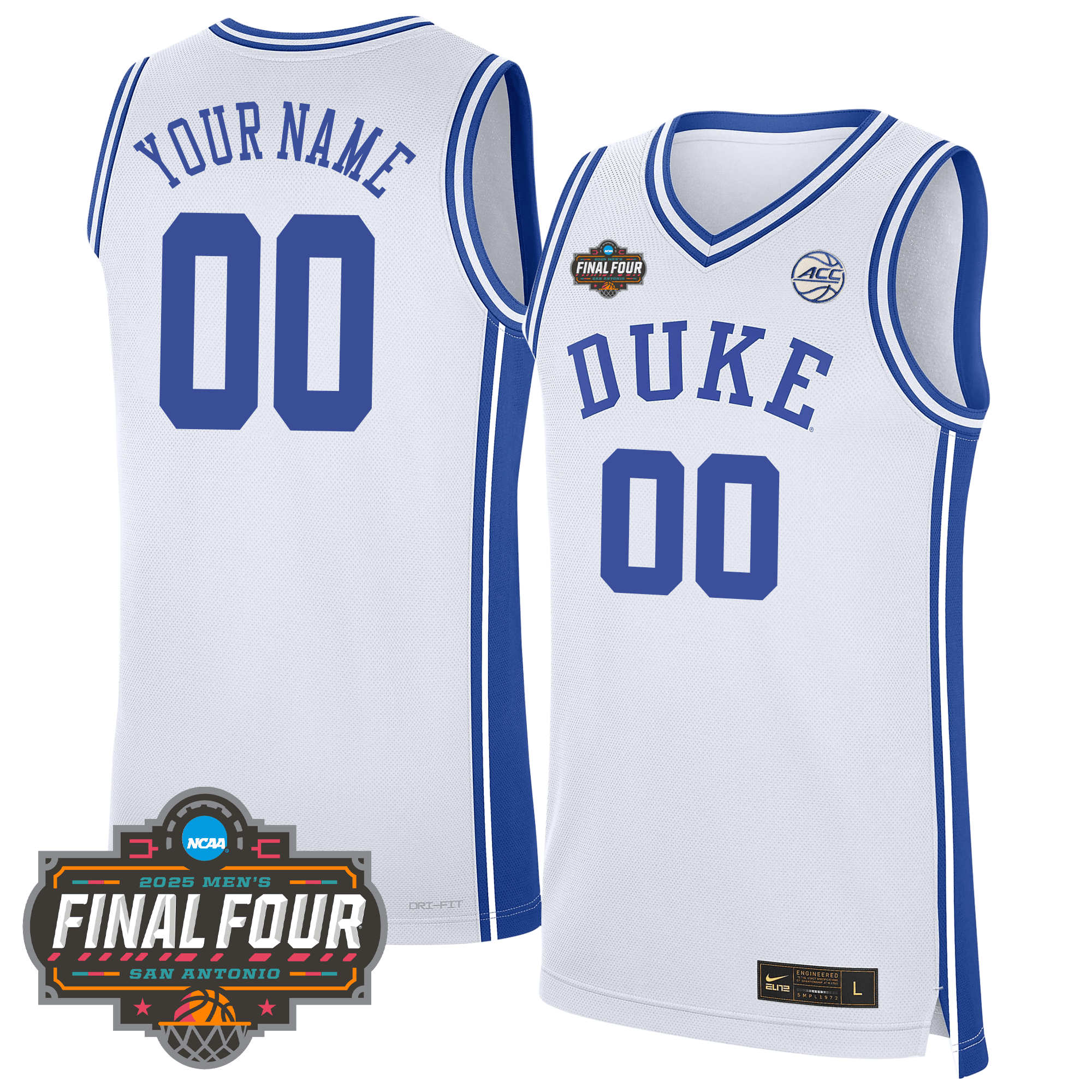 Custom DUKE Basketball 24/25 Jersey - Final Four Patch