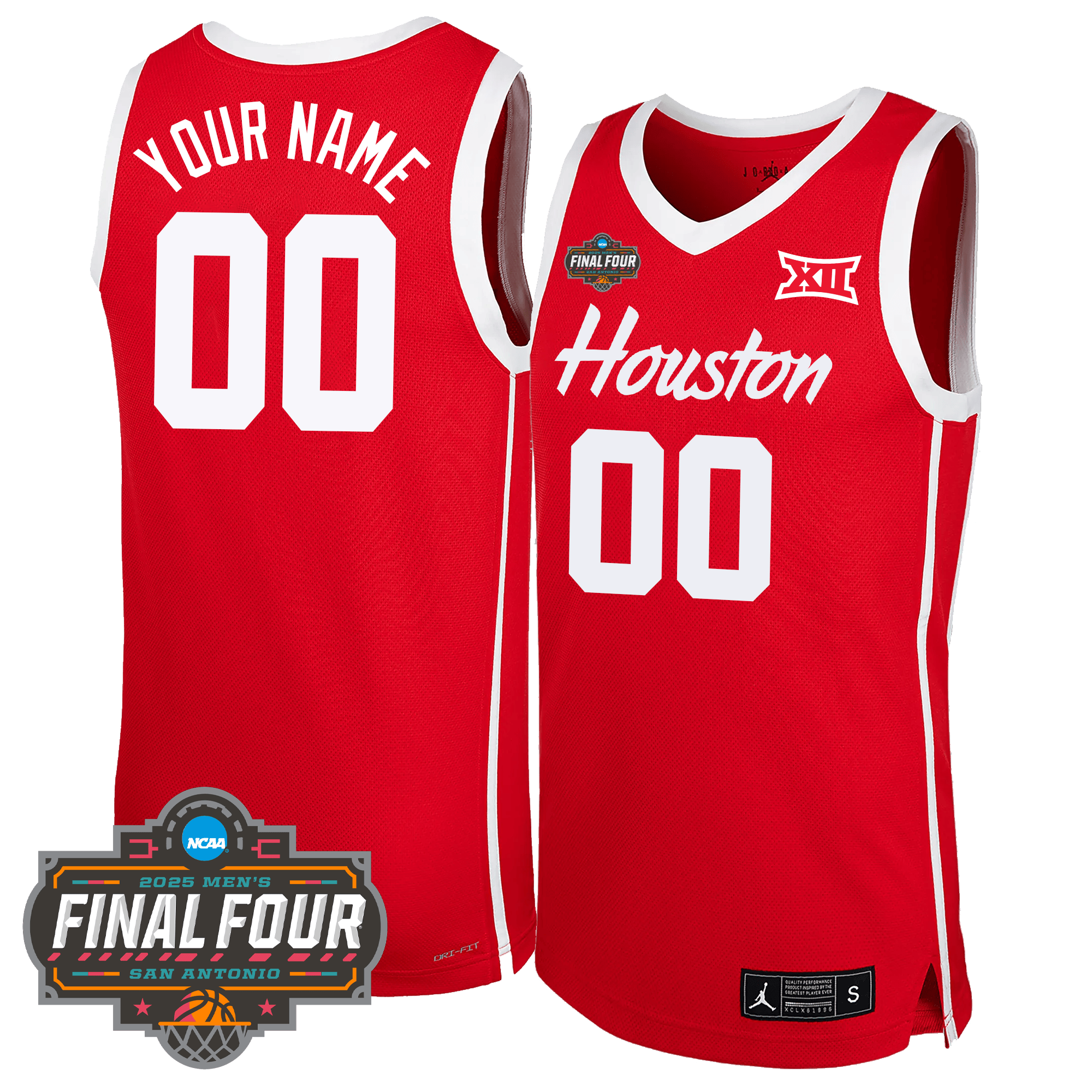 Custom HOU Basketball 24/25 Jersey - Final Four Patch