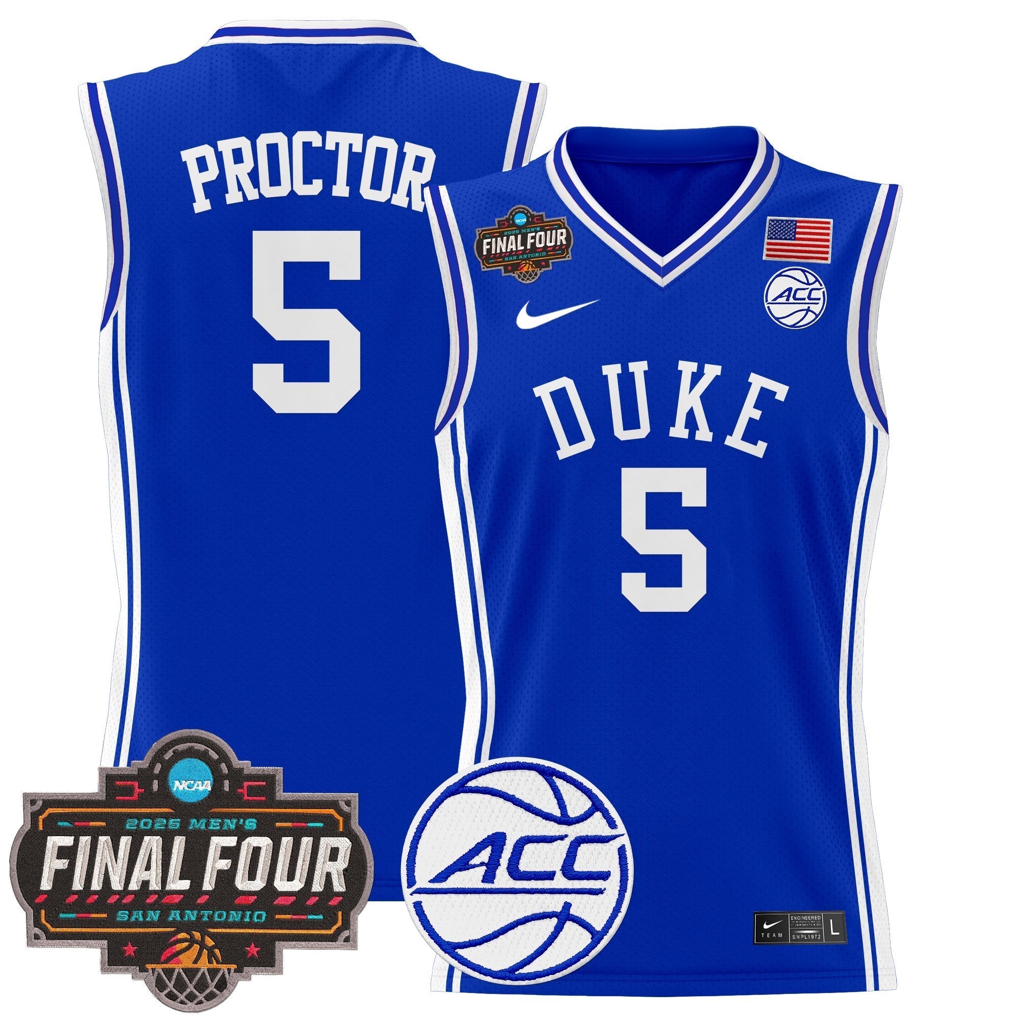 DUKE 2025 Final Four Patch Basketball Jersey - Stitched