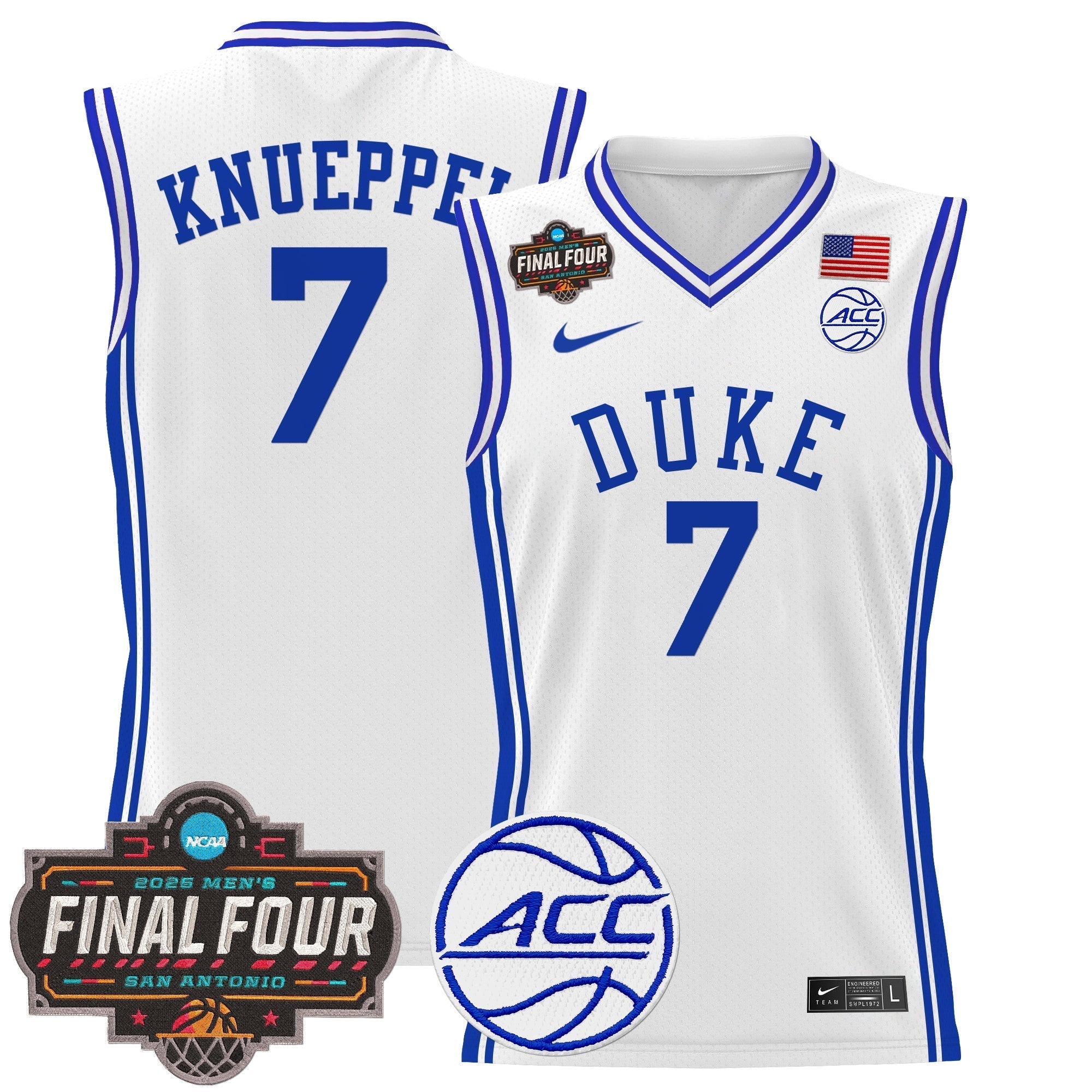 DUKE 2025 Final Four Patch Basketball Jersey - Stitched