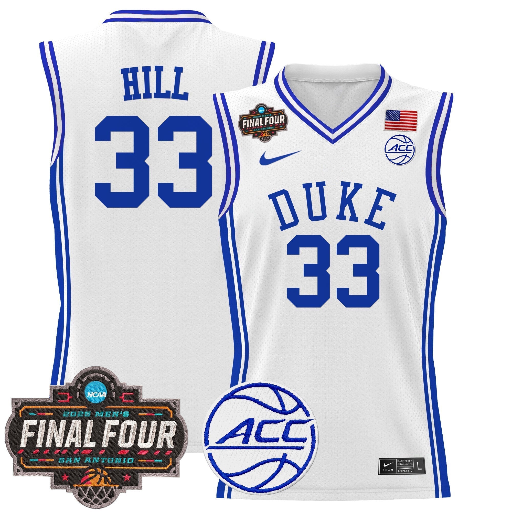 DUKE 2025 Final Four Patch Basketball Jersey - Stitched