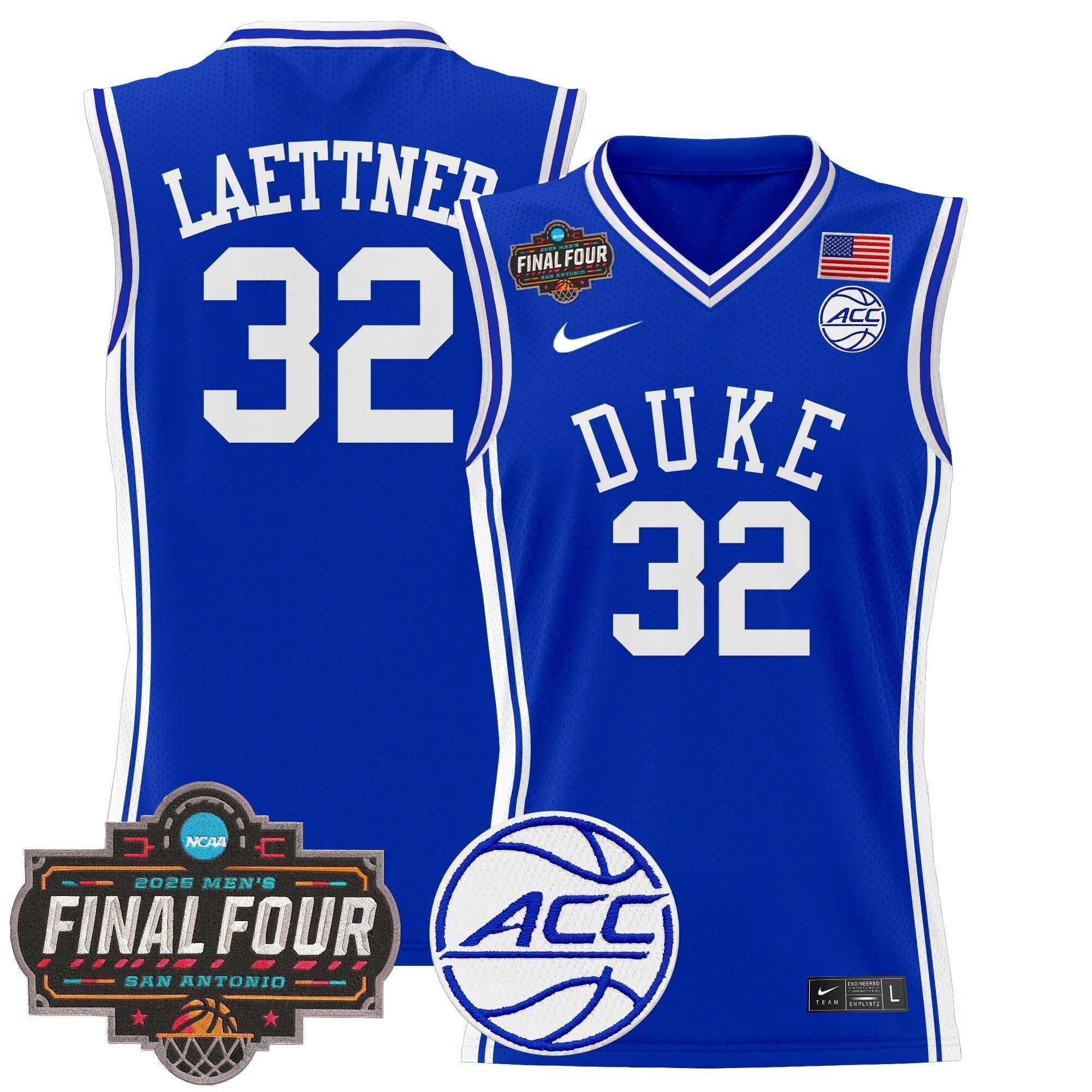 DUKE 2025 Final Four Patch Basketball Jersey - Stitched