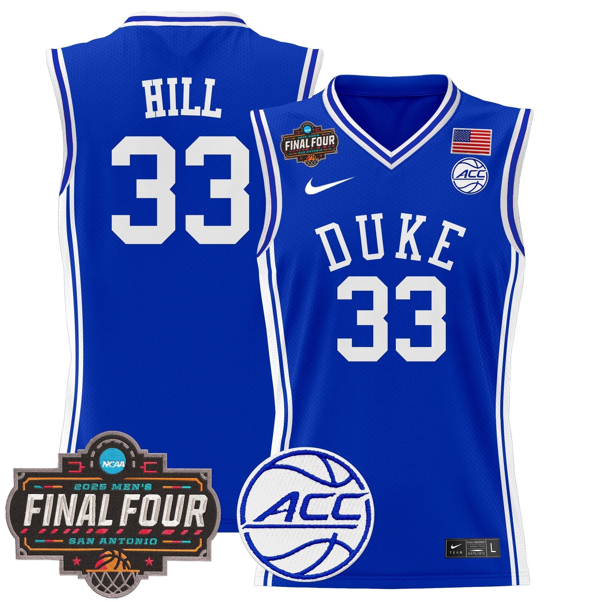 DUKE 2025 Final Four Patch Basketball Jersey - Stitched