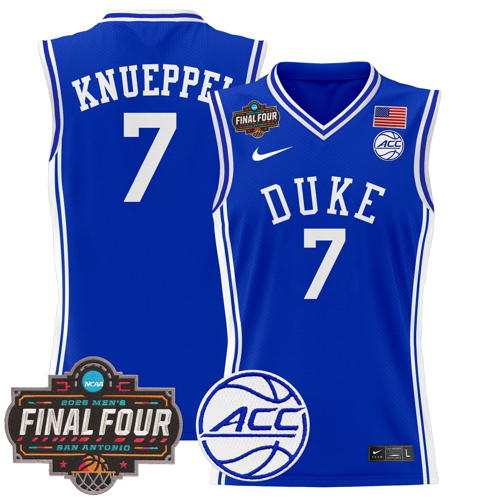 DUKE 2025 Final Four Patch Basketball Jersey - Stitched