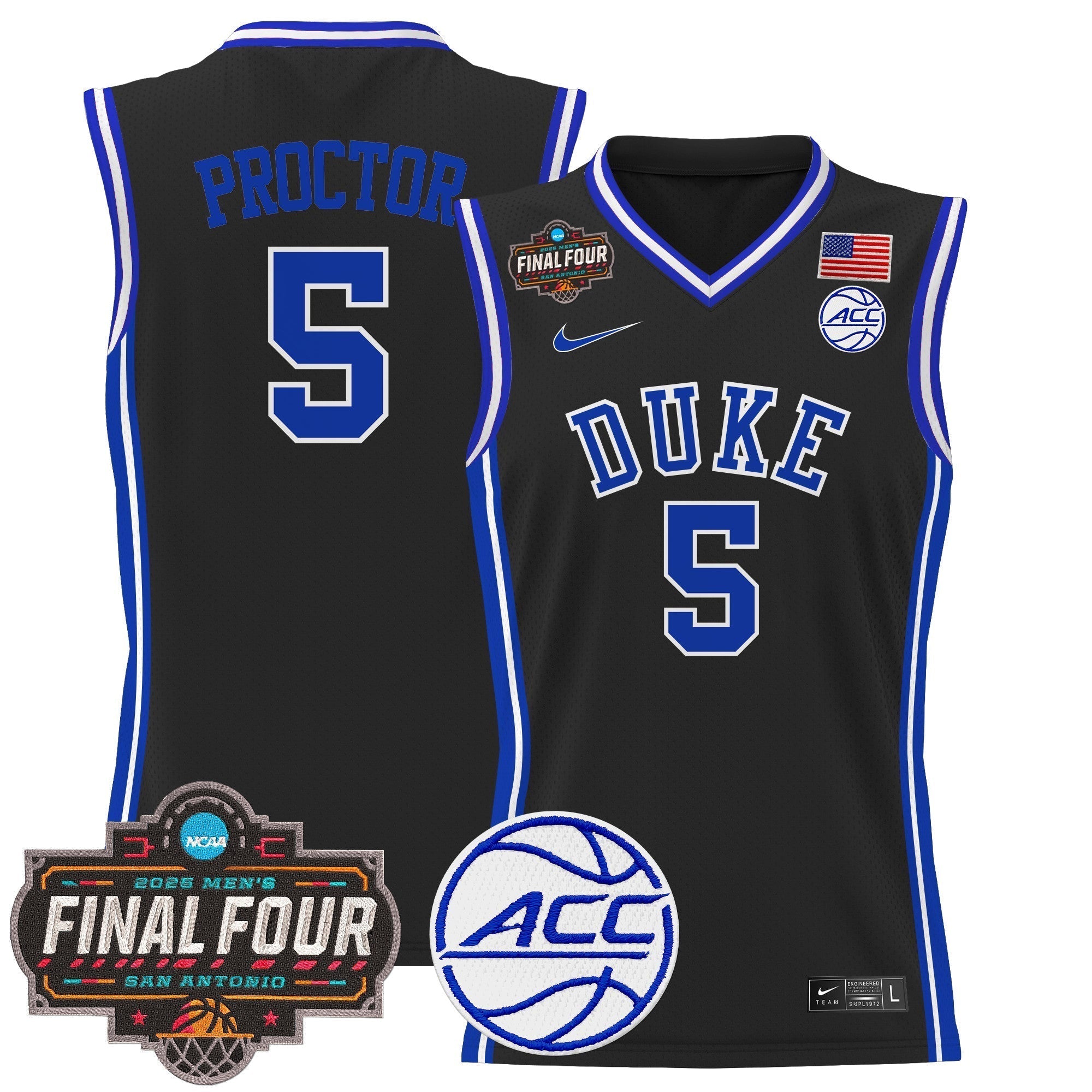 DUKE 2025 Final Four Patch Basketball Jersey - Stitched