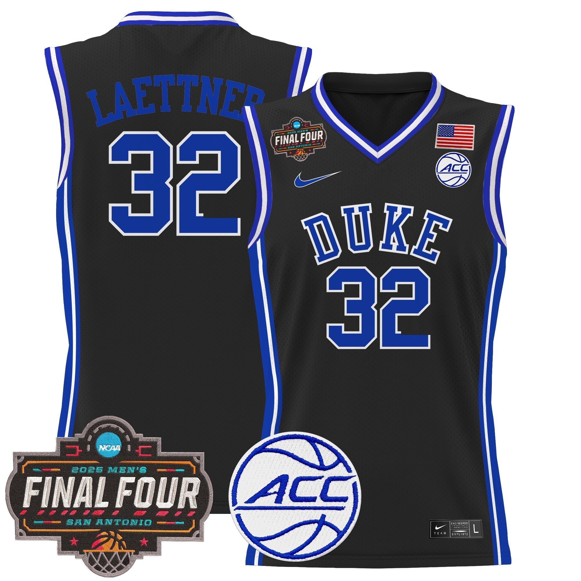 DUKE 2025 Final Four Patch Basketball Jersey - Stitched