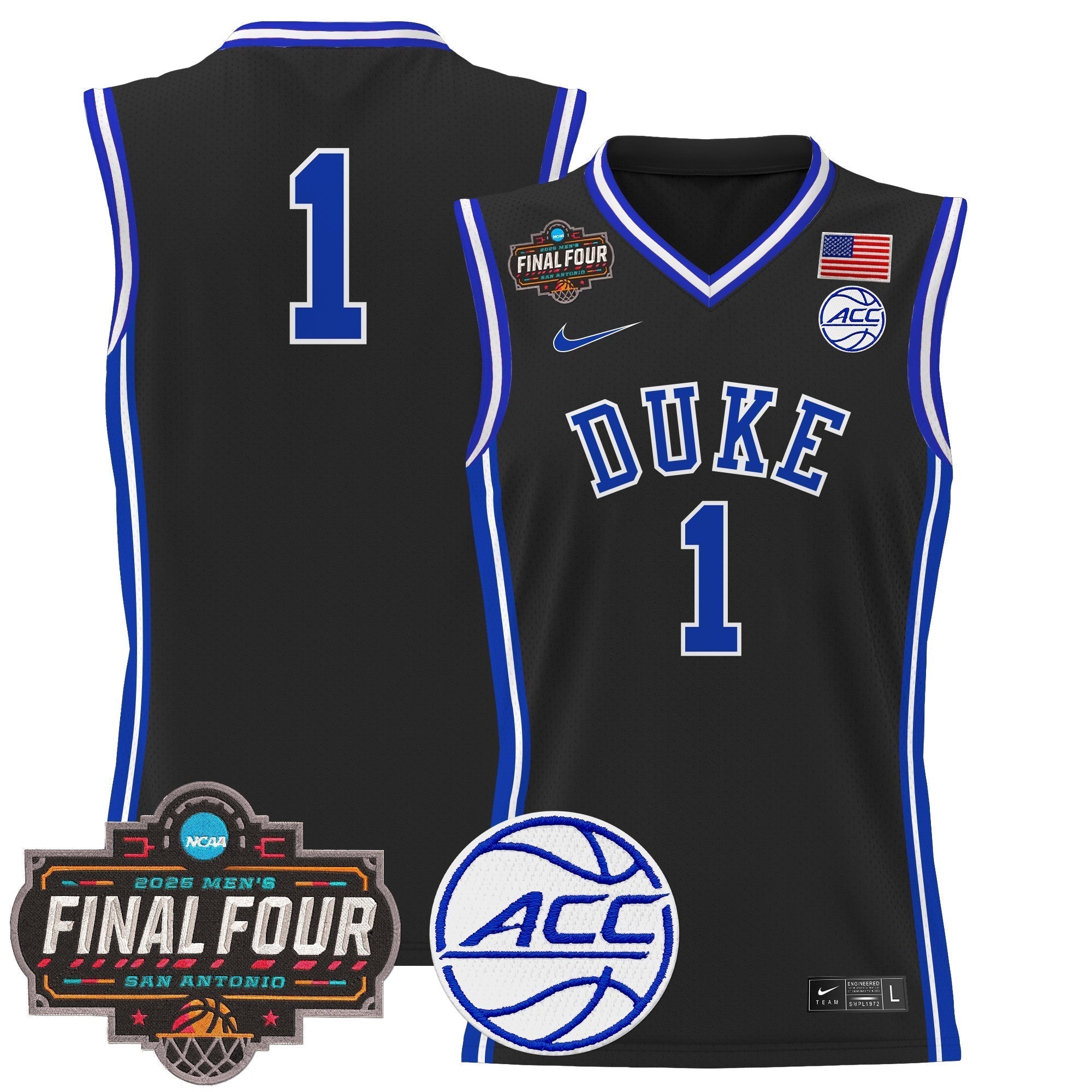DUKE 2025 Final Four Patch Basketball Jersey - Stitched