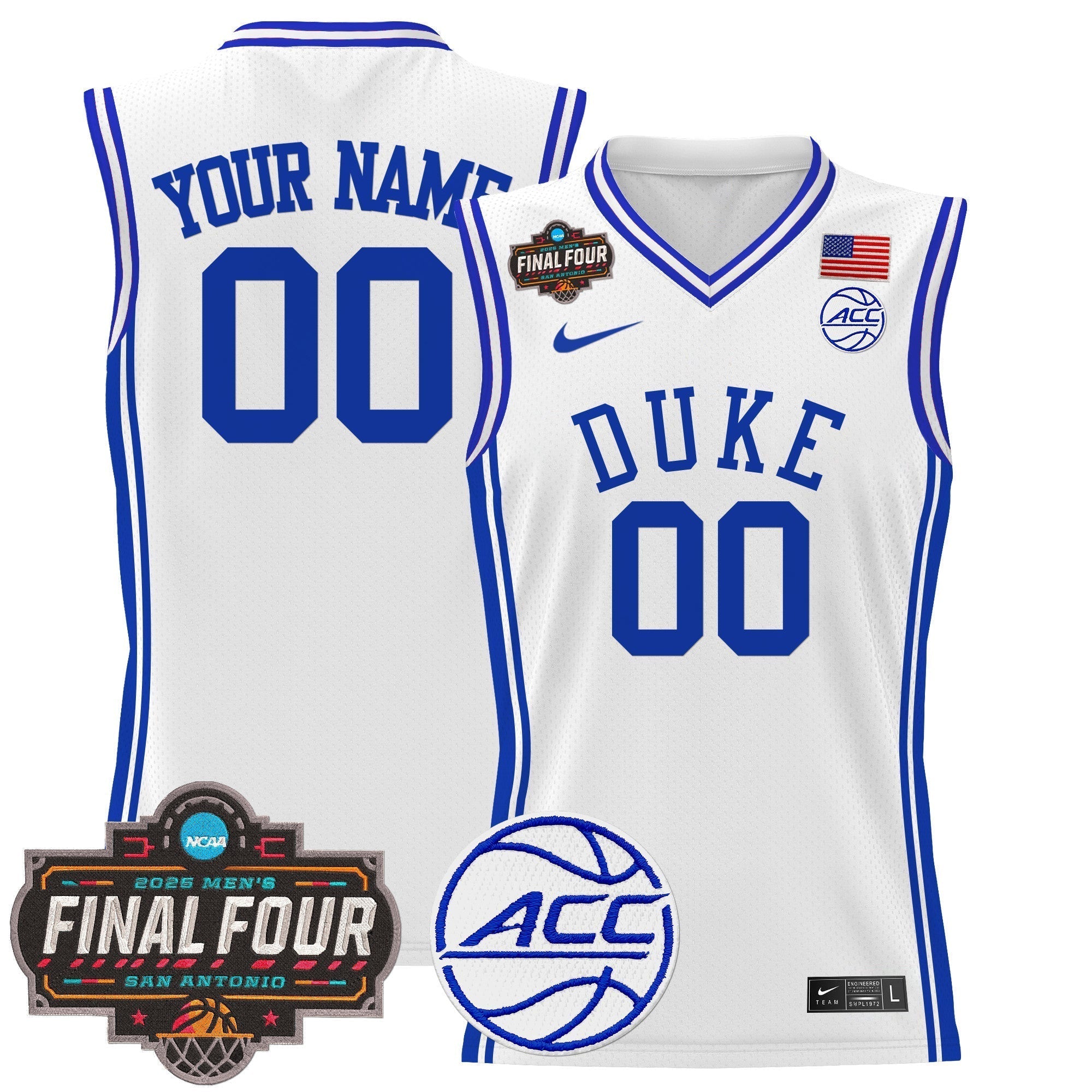 DUKE 2025 Final Four Patch Basketball Custom Jersey - Stitched