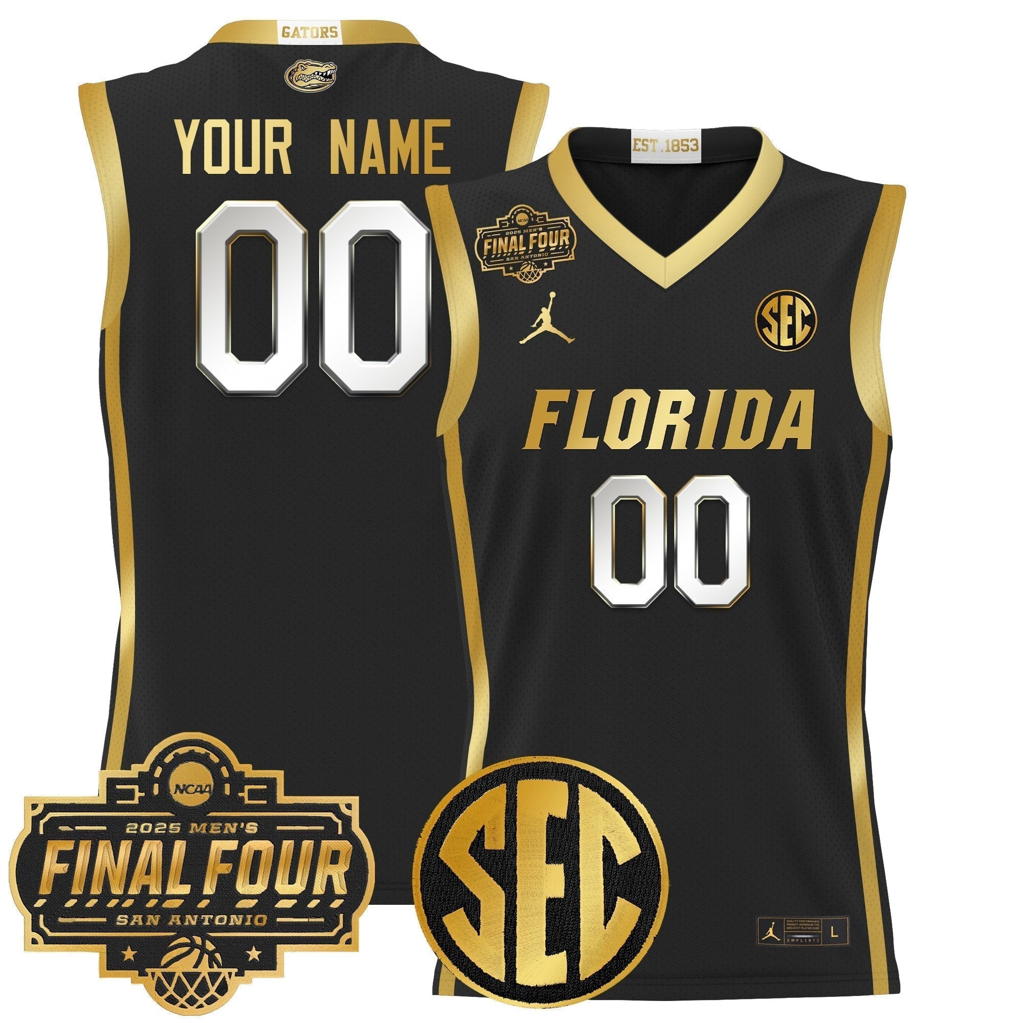 UF 2025 Final Four Patch Basketball Custom Jersey - Stitched