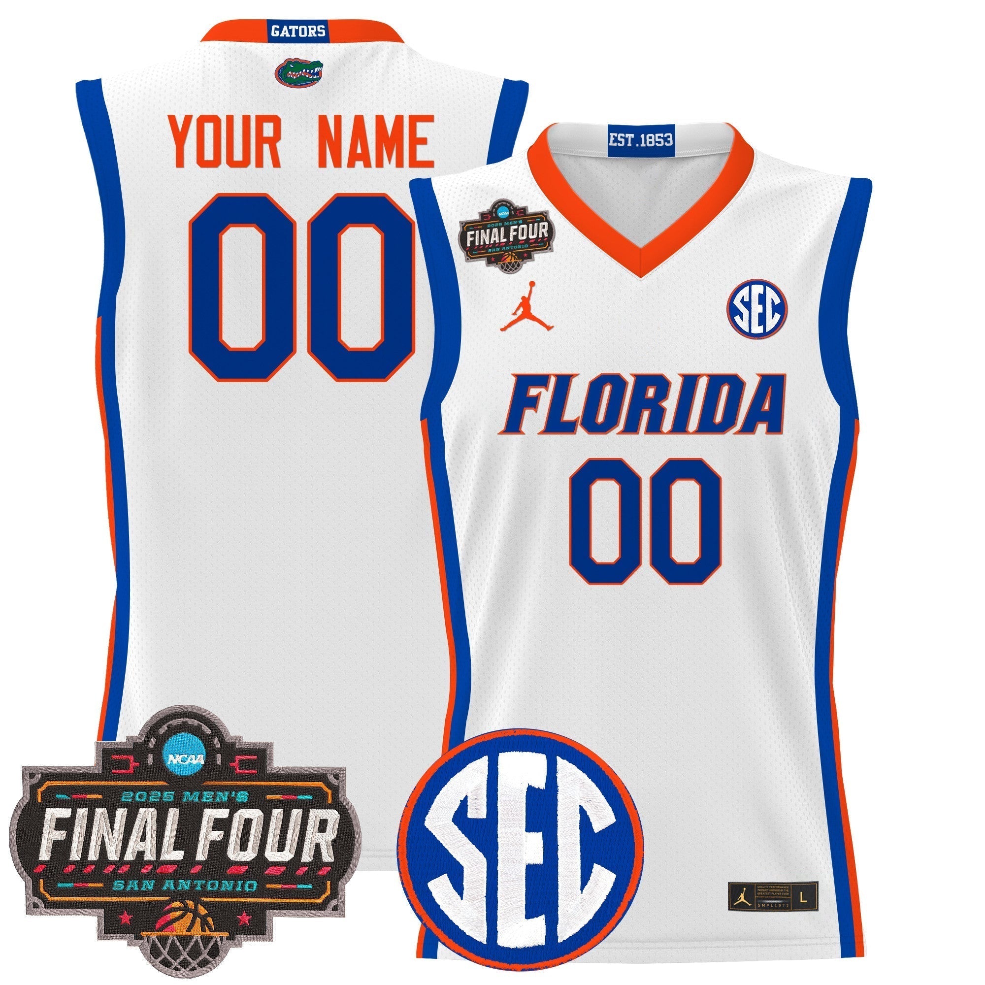UF 2025 Final Four Patch Basketball Custom Jersey - Stitched