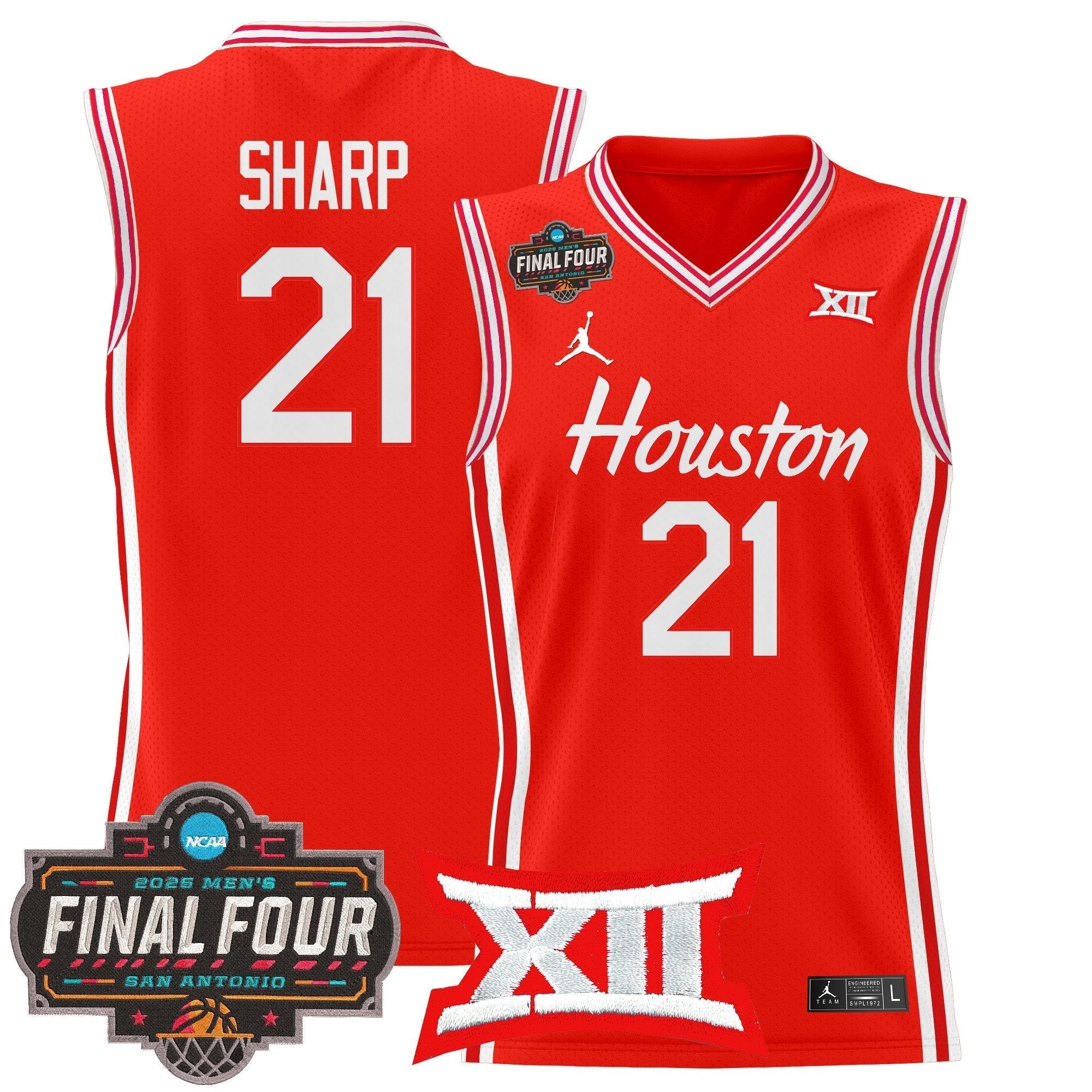HOU 2025 Final Four Patch Basketball Jersey - Stitched