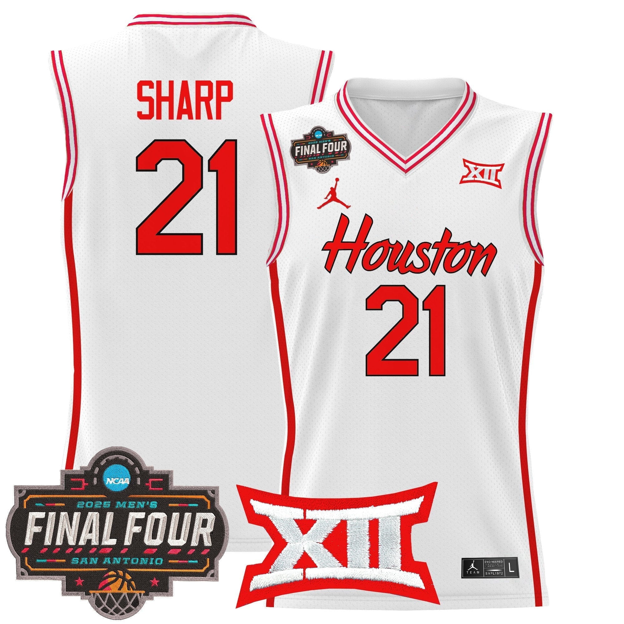 HOU 2025 Final Four Patch Basketball Jersey - Stitched