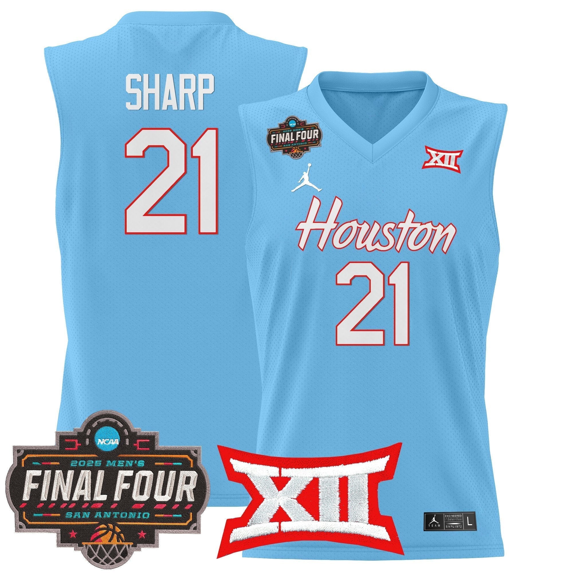 HOU 2025 Final Four Patch Basketball Jersey - Stitched