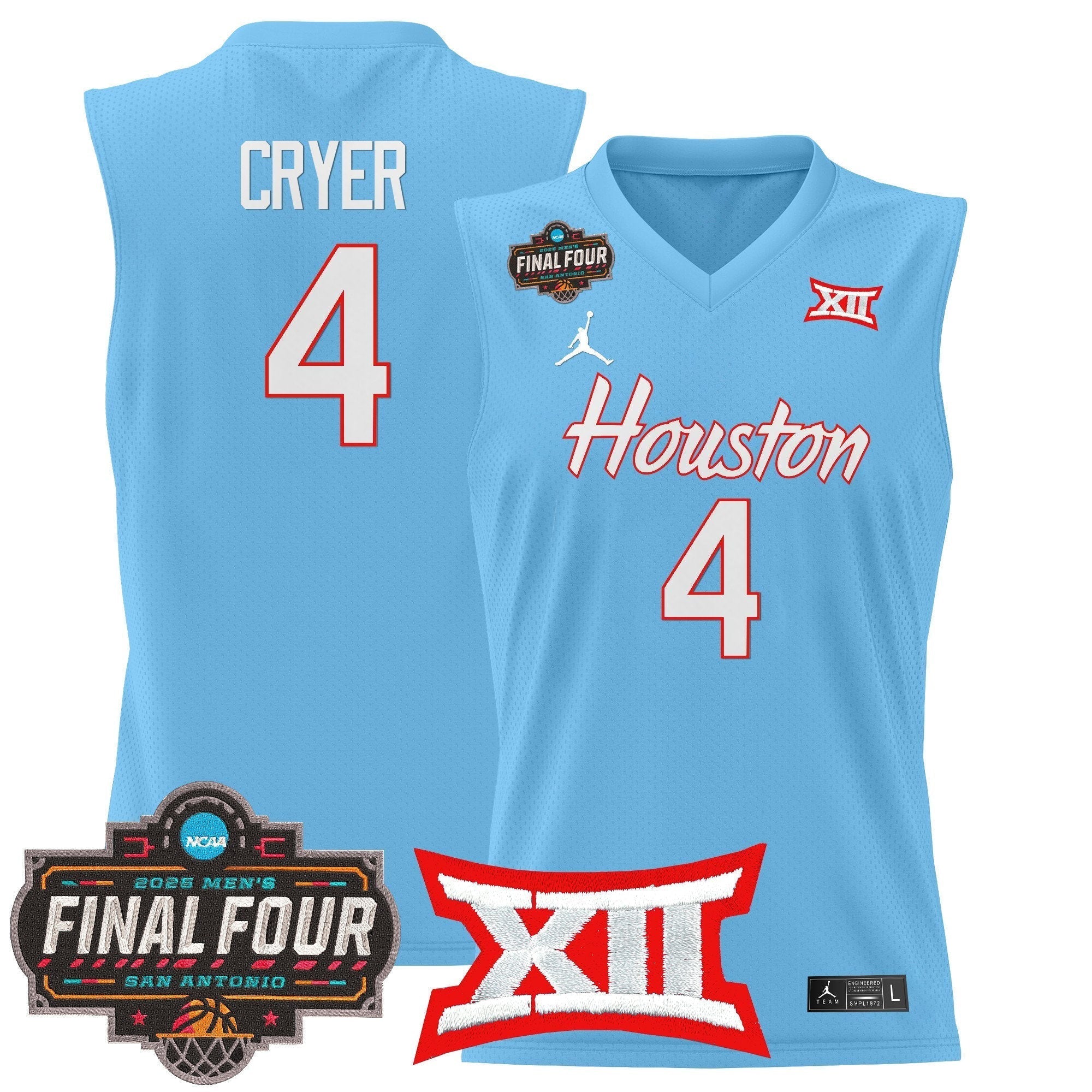 HOU 2025 Final Four Patch Basketball Jersey - Stitched