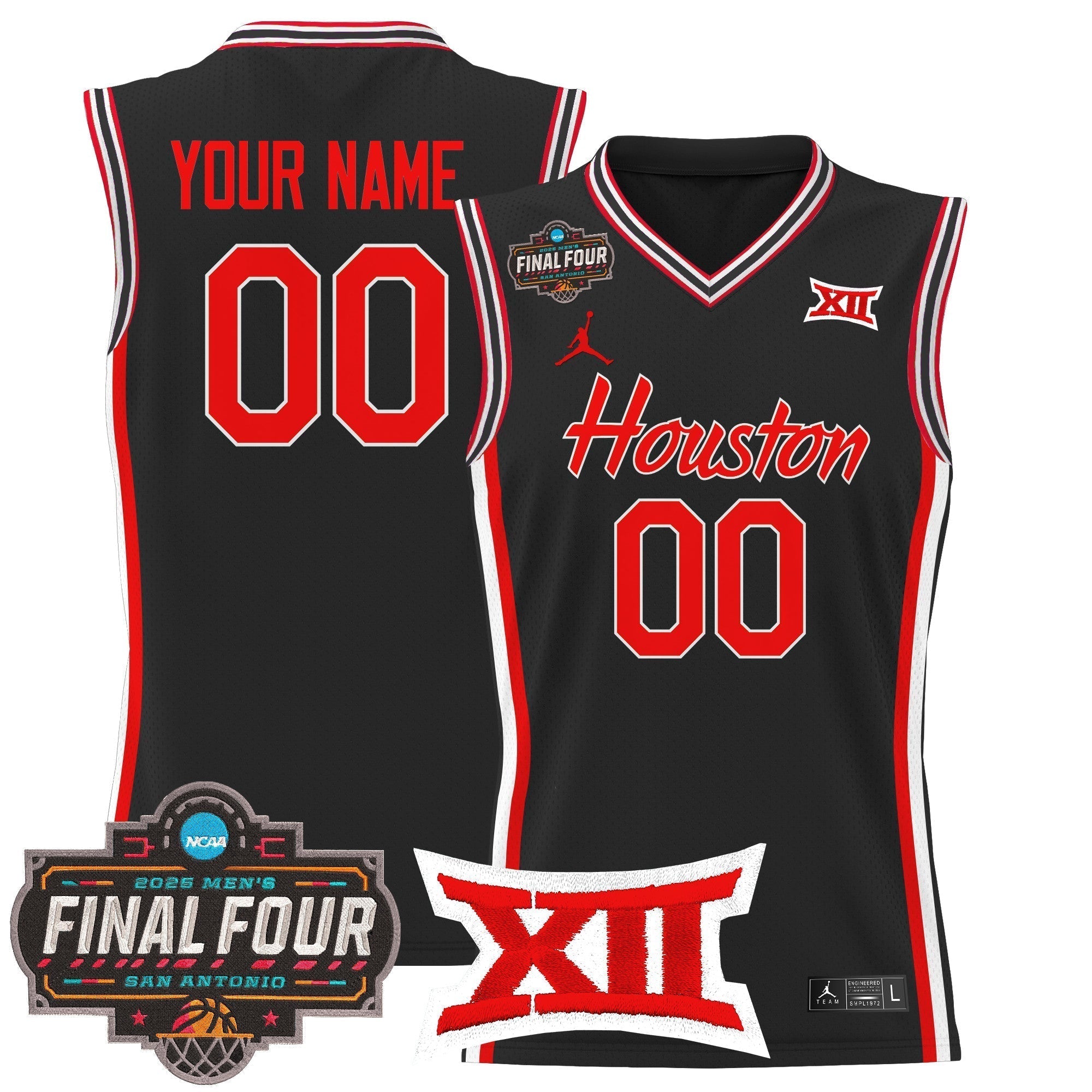 HOU 2025 Final Four Patch Basketball Custom Jersey - Stitched