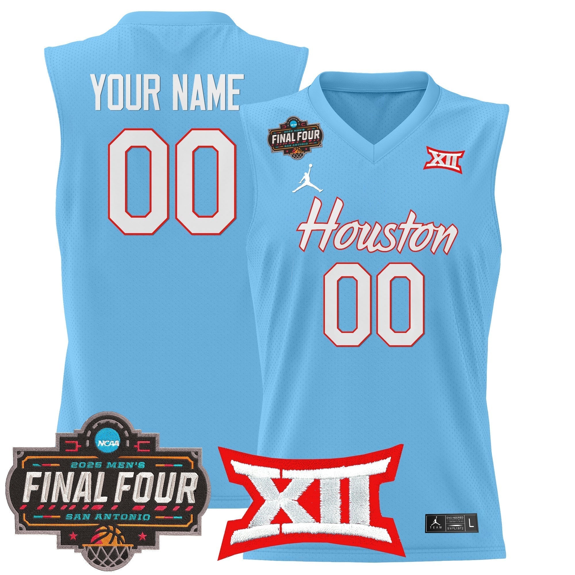 HOU 2025 Final Four Patch Basketball Custom Jersey - Stitched