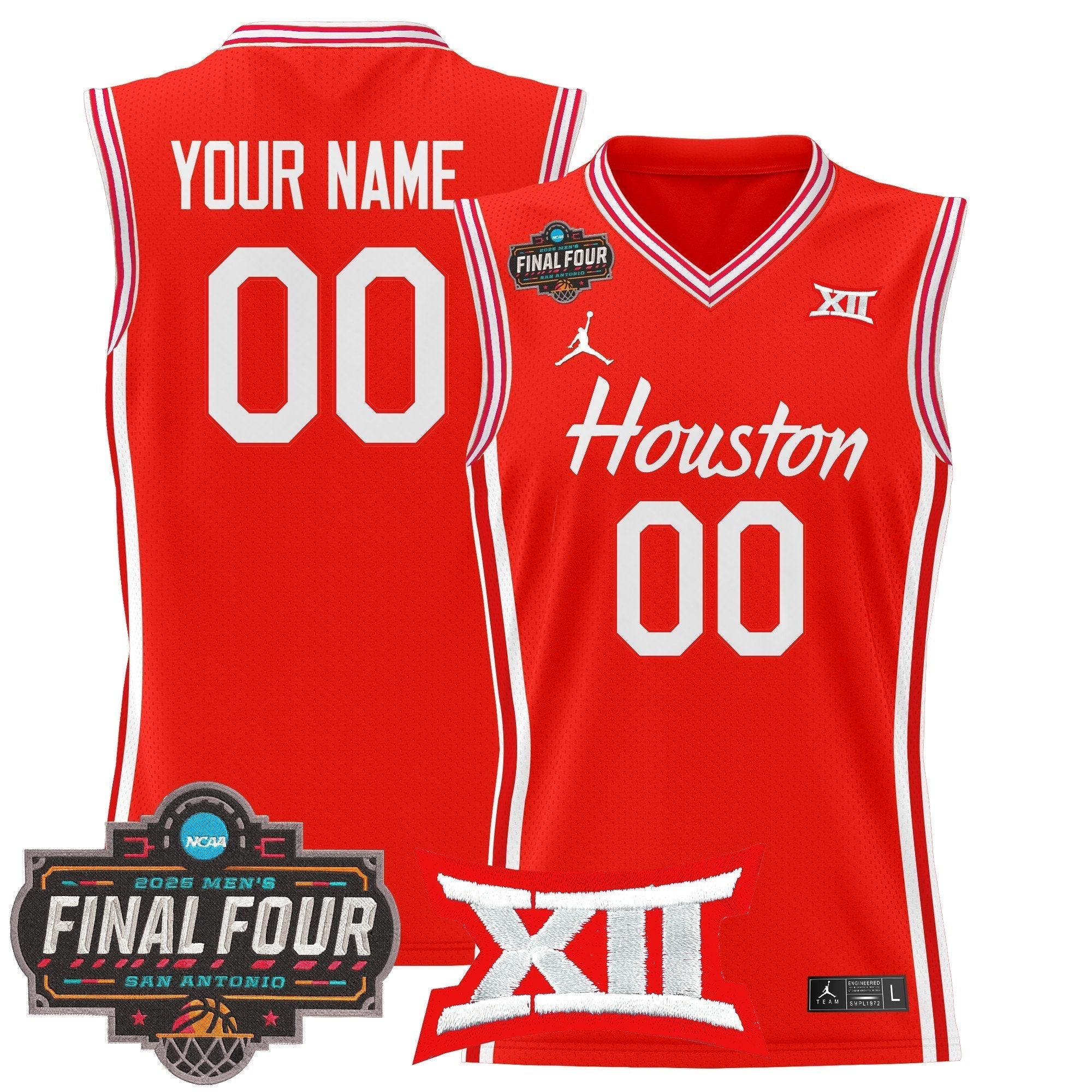 HOU 2025 Final Four Patch Basketball Custom Jersey - Stitched