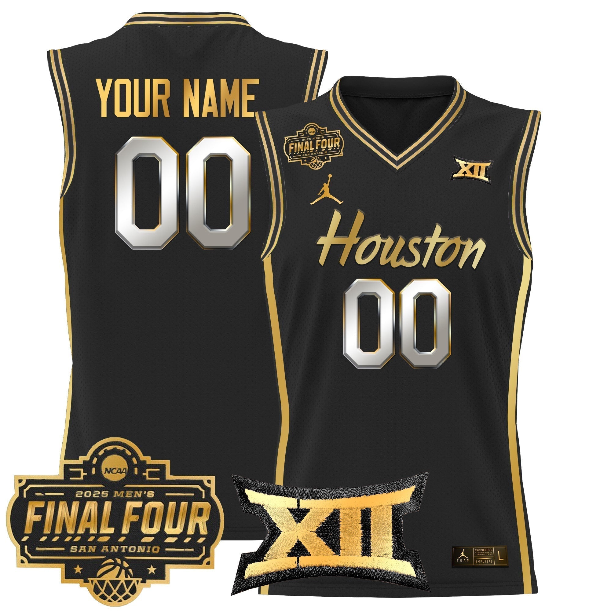 HOU 2025 Final Four Patch Basketball Custom Jersey - Stitched