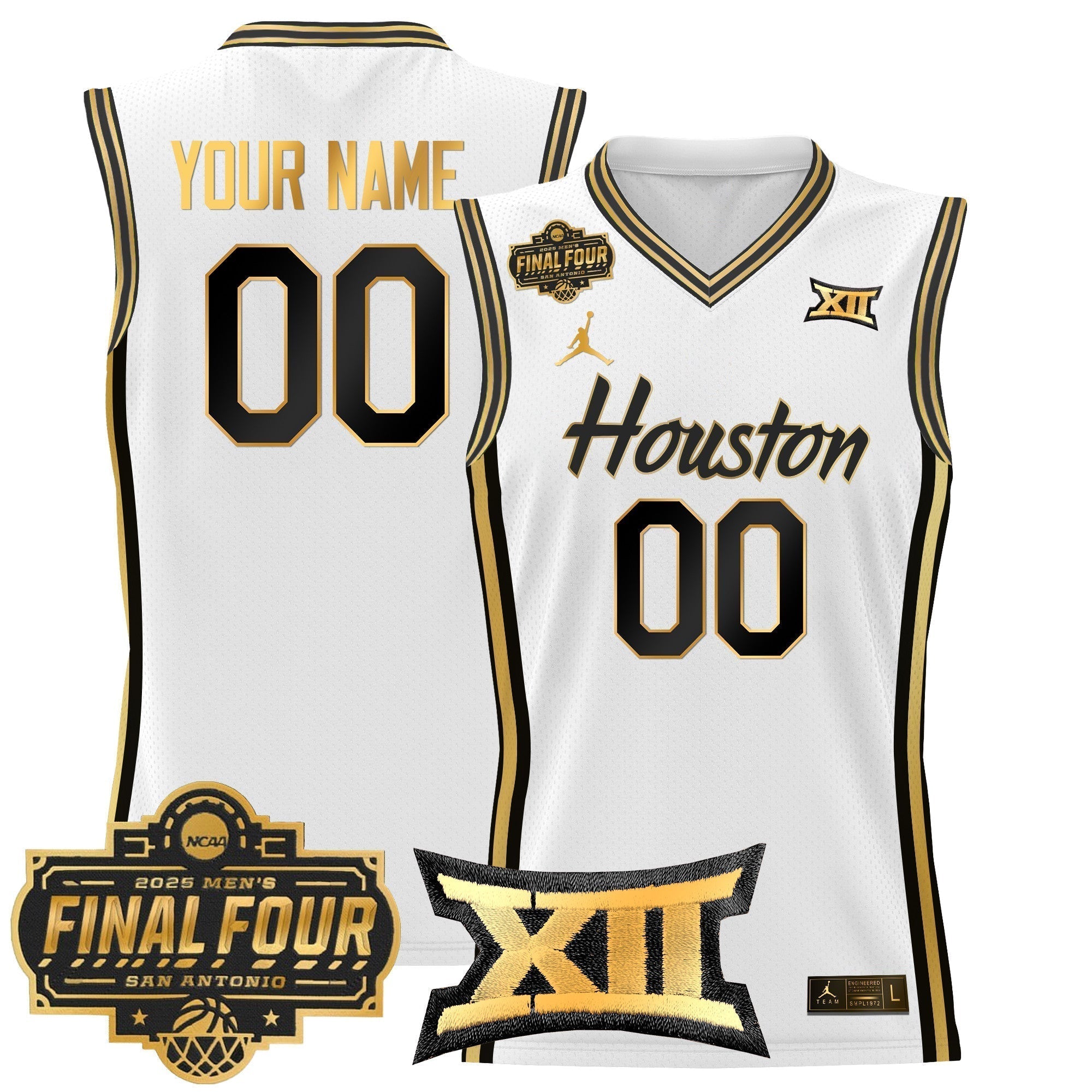 HOU 2025 Final Four Patch Basketball Custom Jersey - Stitched