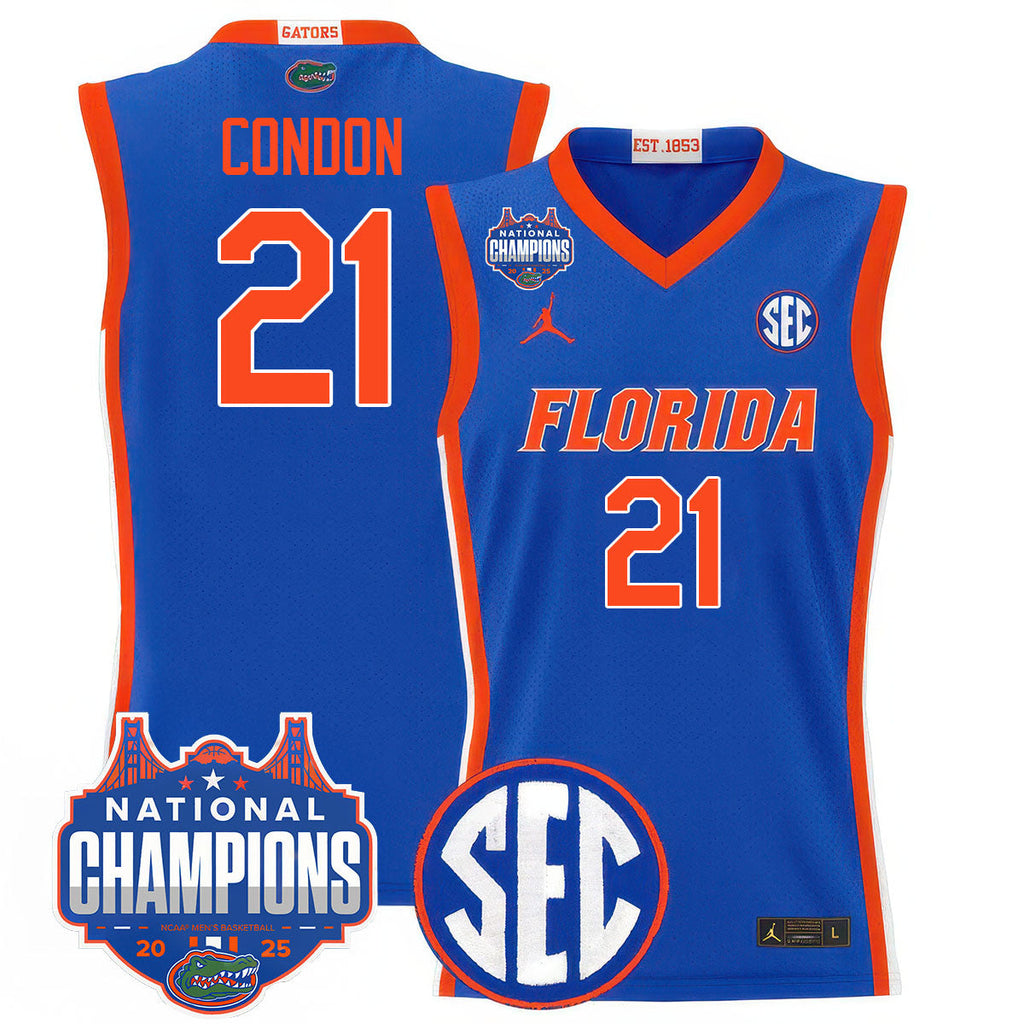 UF 2025 National Champions Basketball Jersey - Stitched