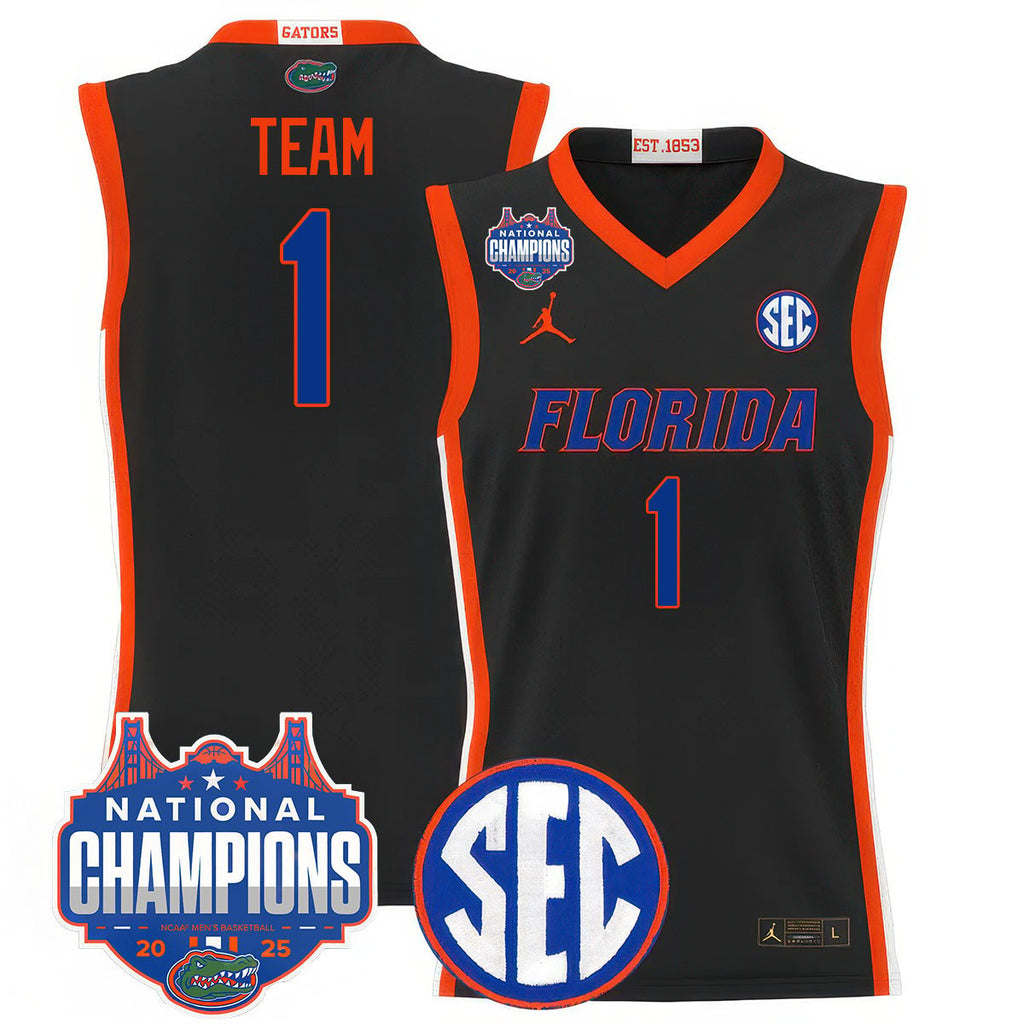 UF 2025 National Champions Basketball Jersey - Stitched