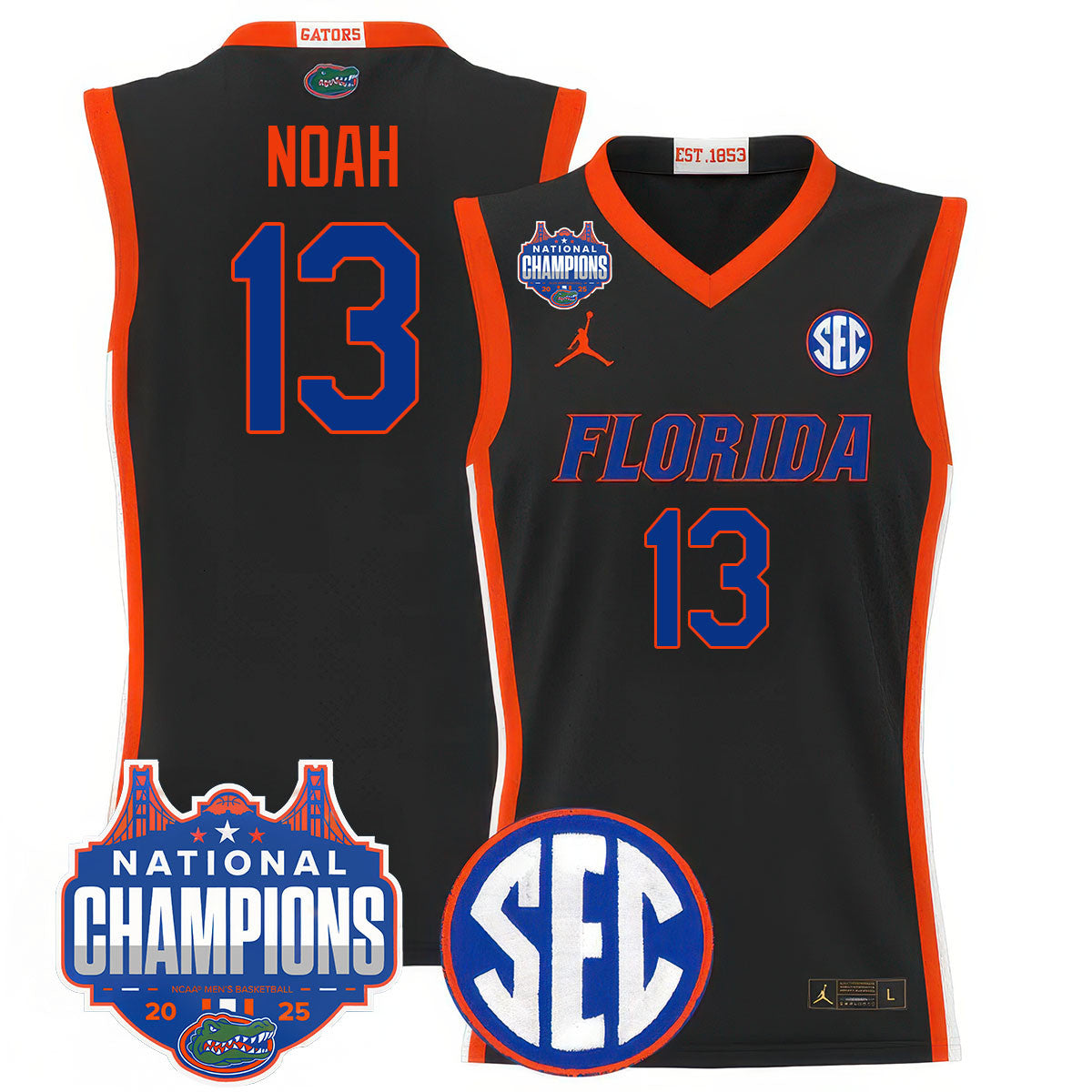UF 2025 National Champions Basketball Jersey - Stitched