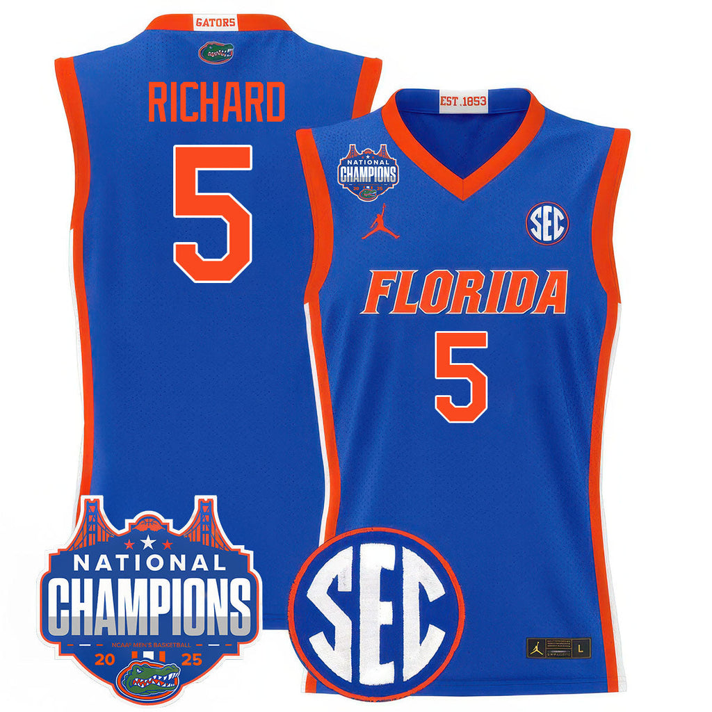 UF 2025 National Champions Basketball Jersey - Stitched