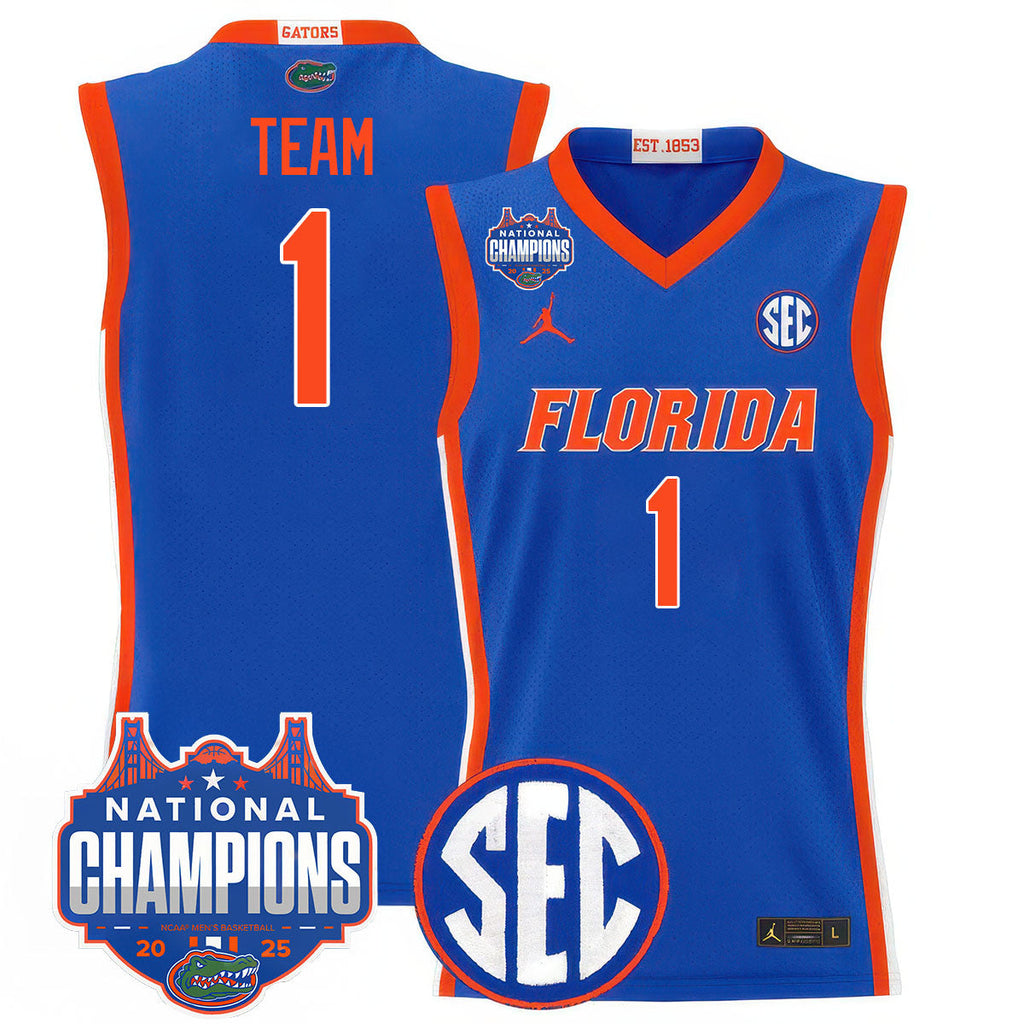 UF 2025 National Champions Basketball Jersey - Stitched