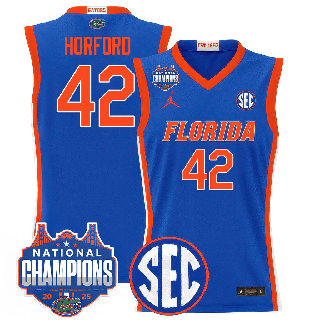 UF 2025 National Champions Basketball Jersey - Stitched