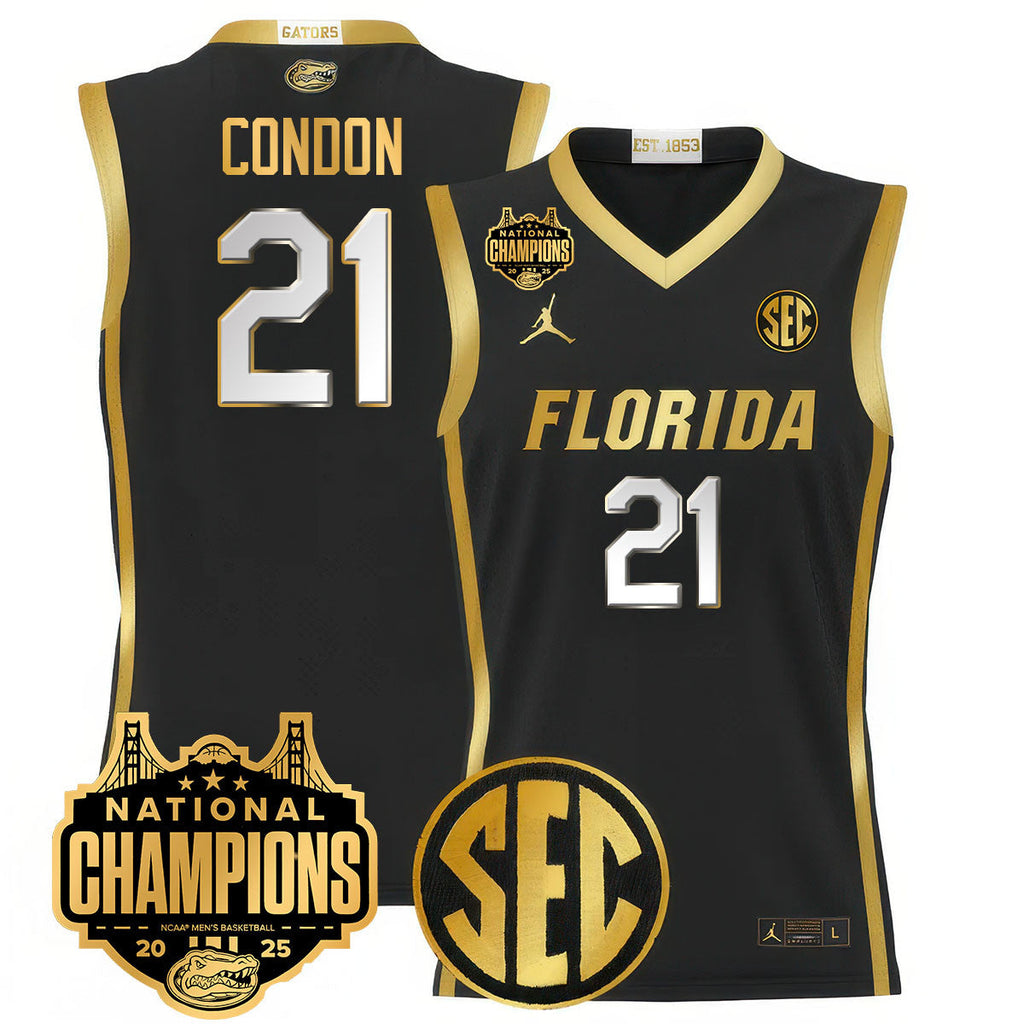 UF 2025 National Champions Basketball Jersey - Stitched