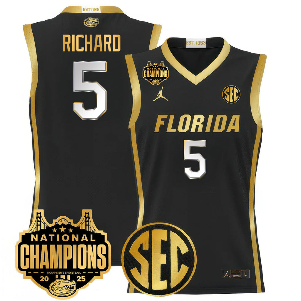UF 2025 National Champions Basketball Jersey - Stitched