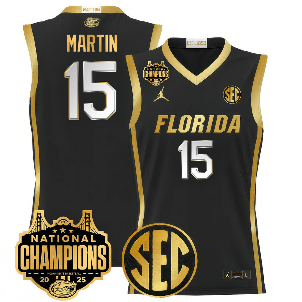 UF 2025 National Champions Basketball Jersey - Stitched