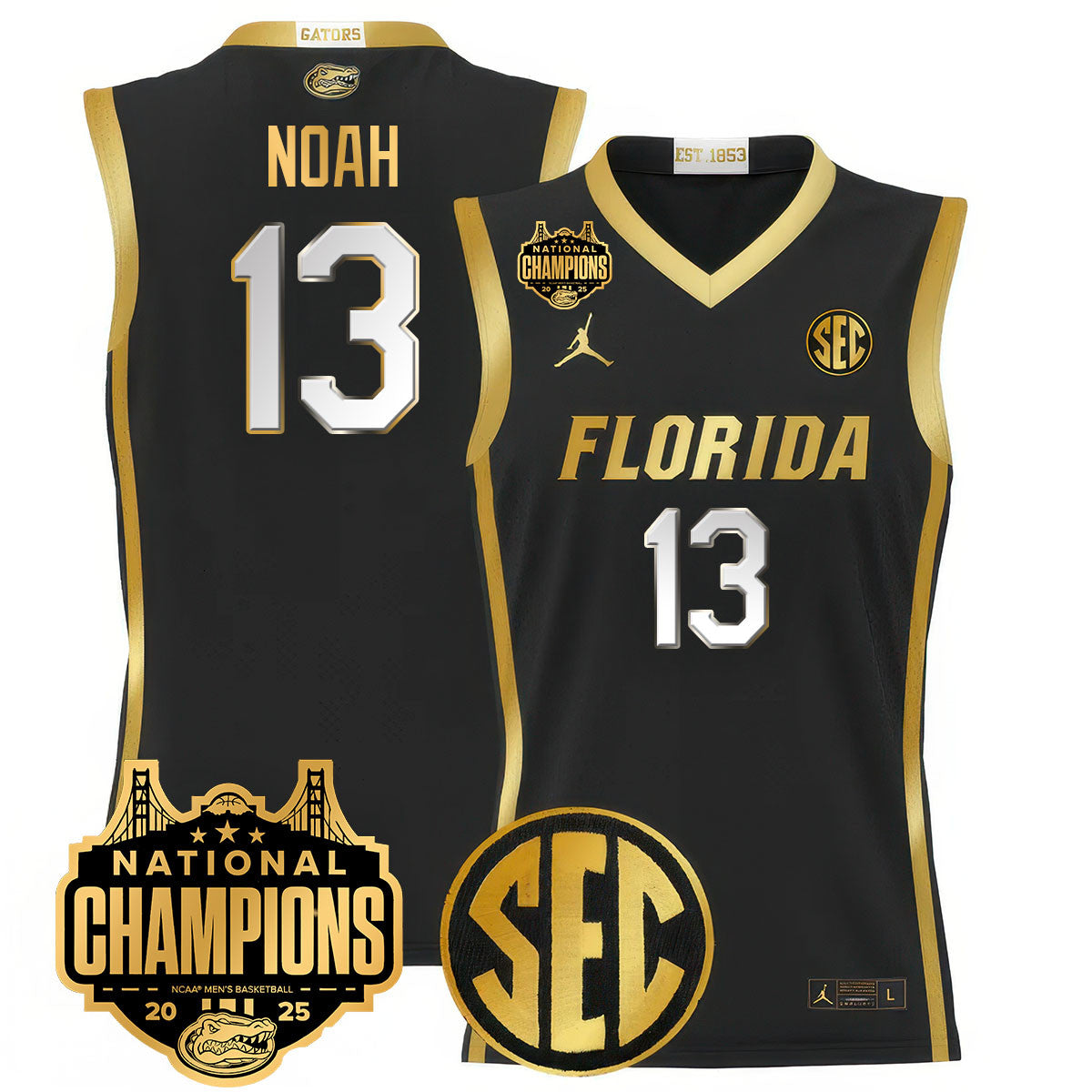 UF 2025 National Champions Basketball Jersey - Stitched